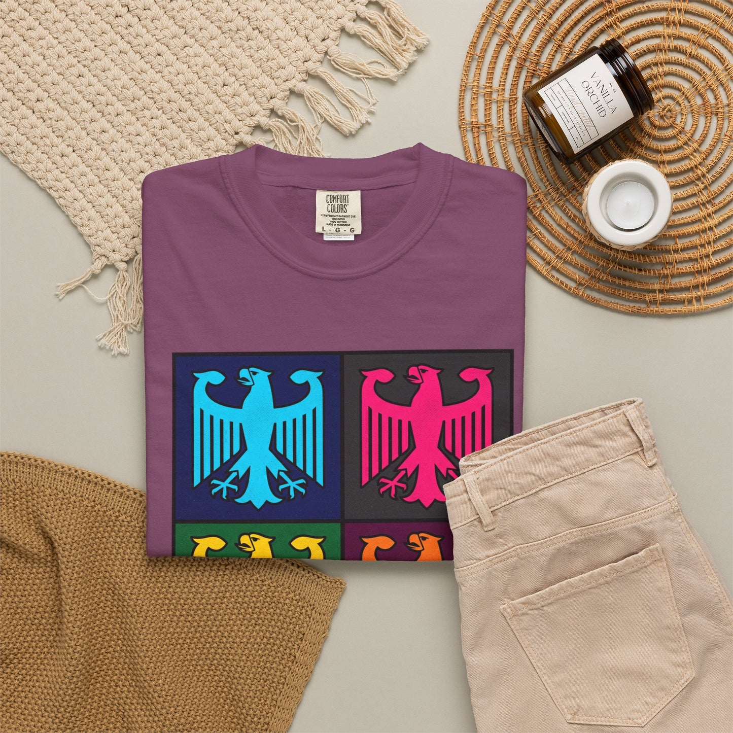 Pop Art Eagle T-Shirt — Colorful Quad Eagle Tee