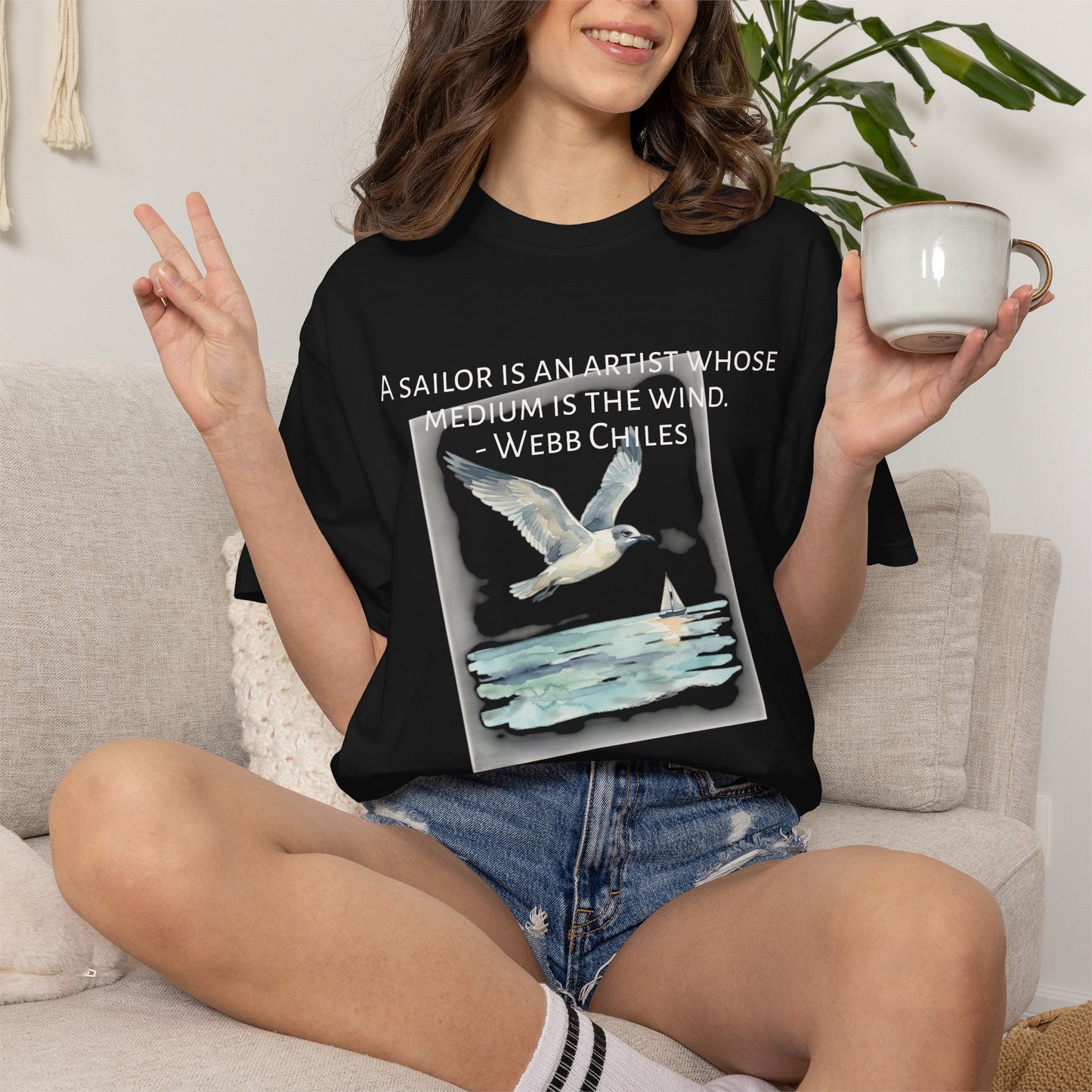 Sailor Quote T-Shirt — "A Sailor Is An Artist" Seagull Graphic Tee
