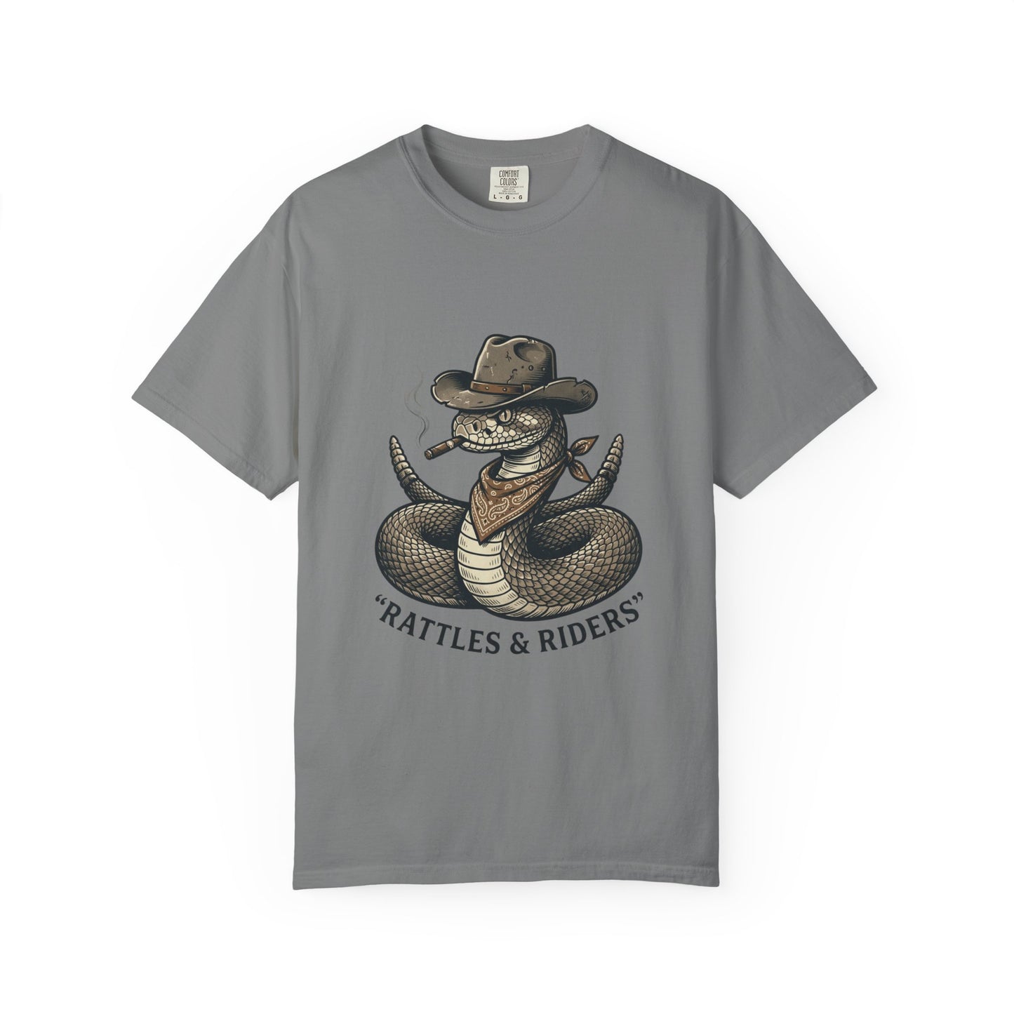Rattles & Riders T-Shirt — Western Cowboy Rattlesnake Graphic Tee