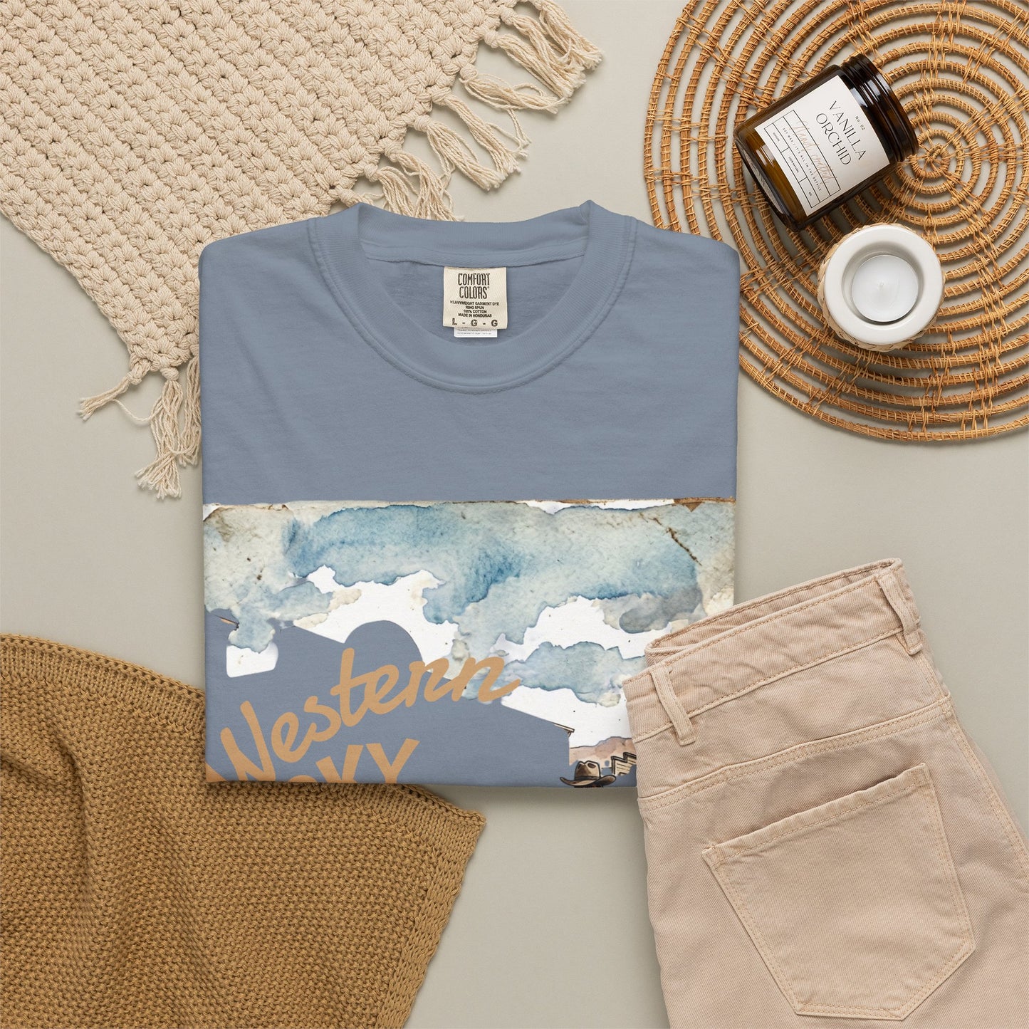 Western Sky Coffee T-Shirt — Vintage Cowboy Coffee Graphic Tee