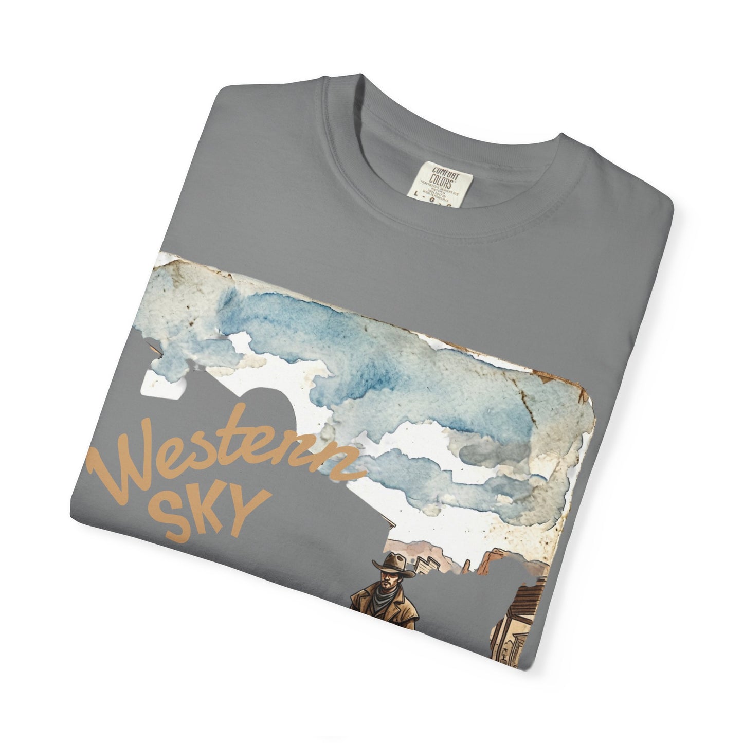 Western Sky Coffee T-Shirt — Vintage Cowboy Coffee Graphic Tee