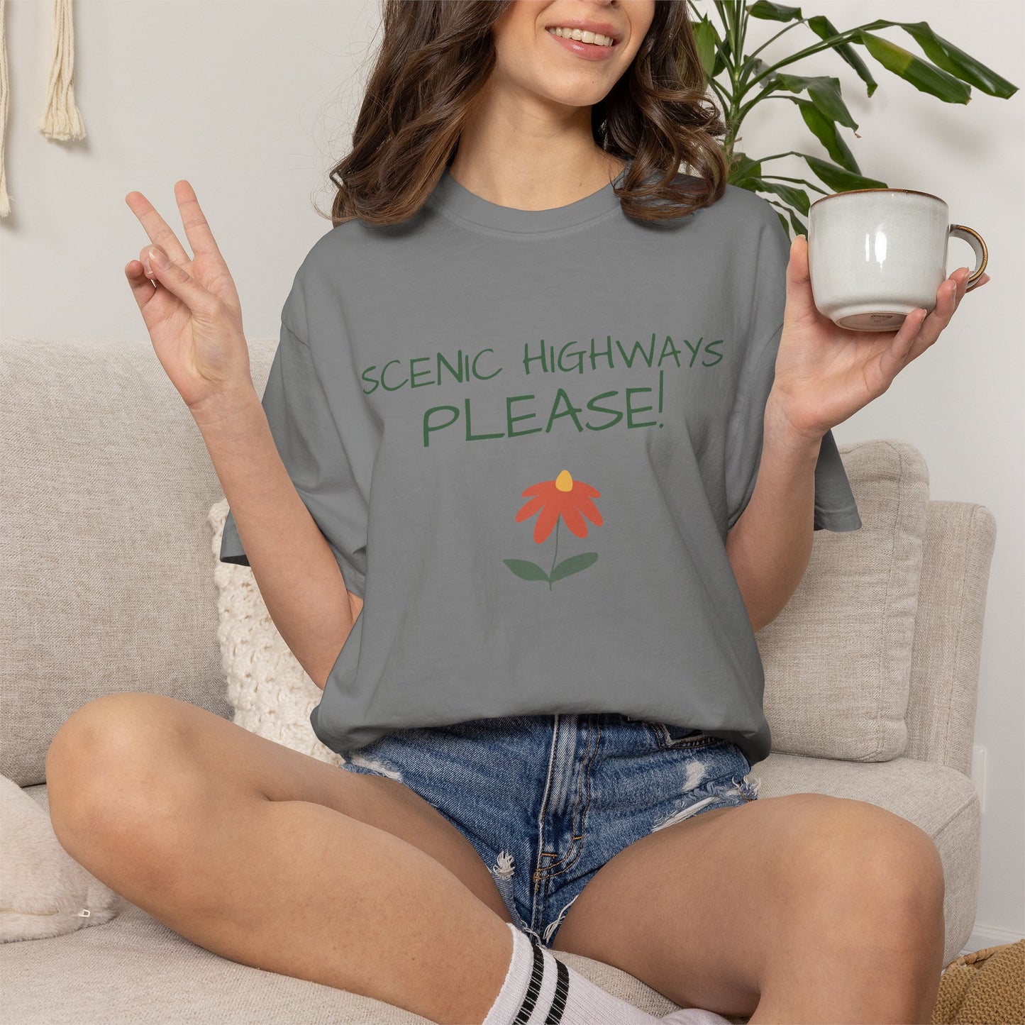Scenic Highways Please! T-Shirt — Floral Travel Roadtrip Tee or