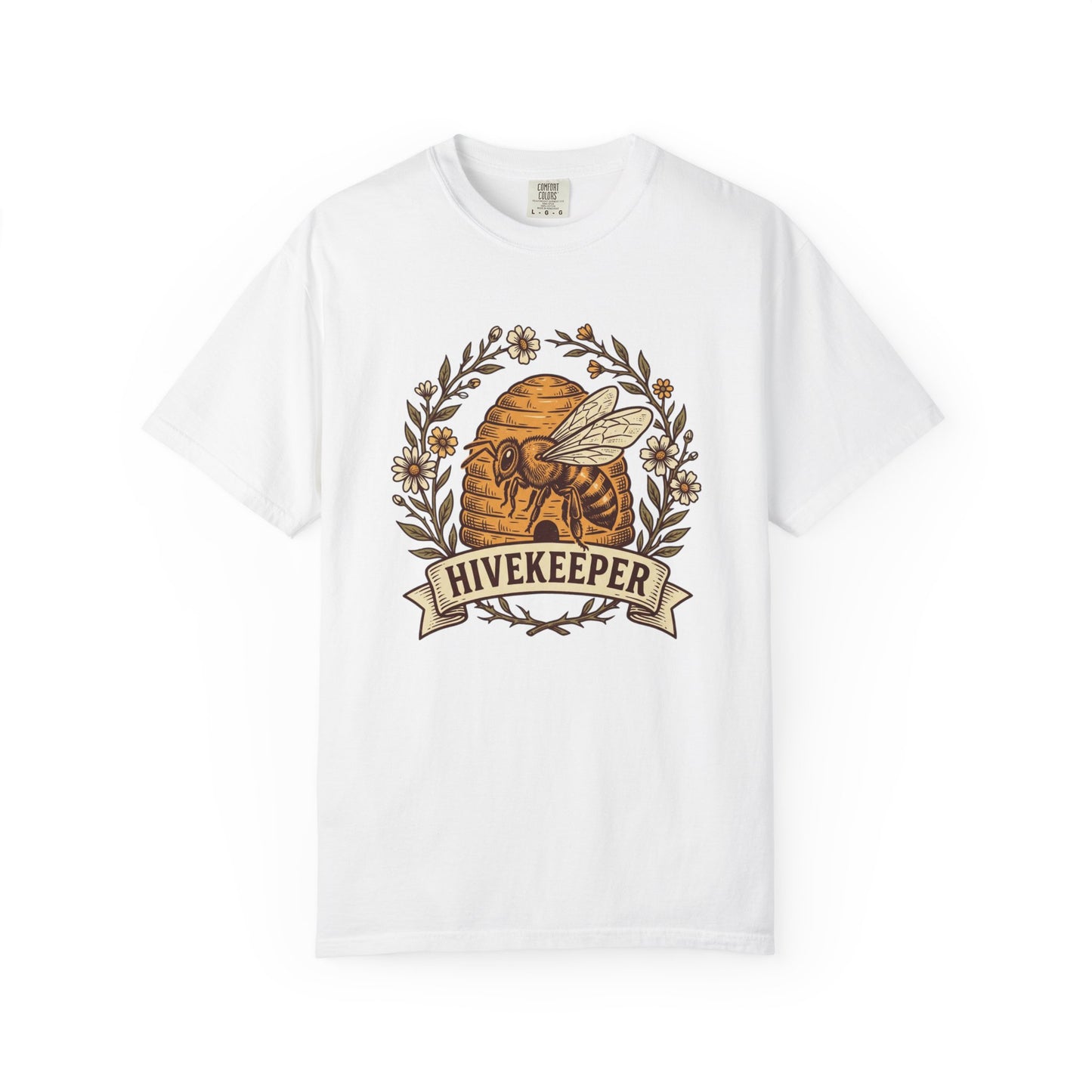 Beekeeper Graphic T-Shirt – 'Hivekeeper' Vintage Bee & Beehive Design
