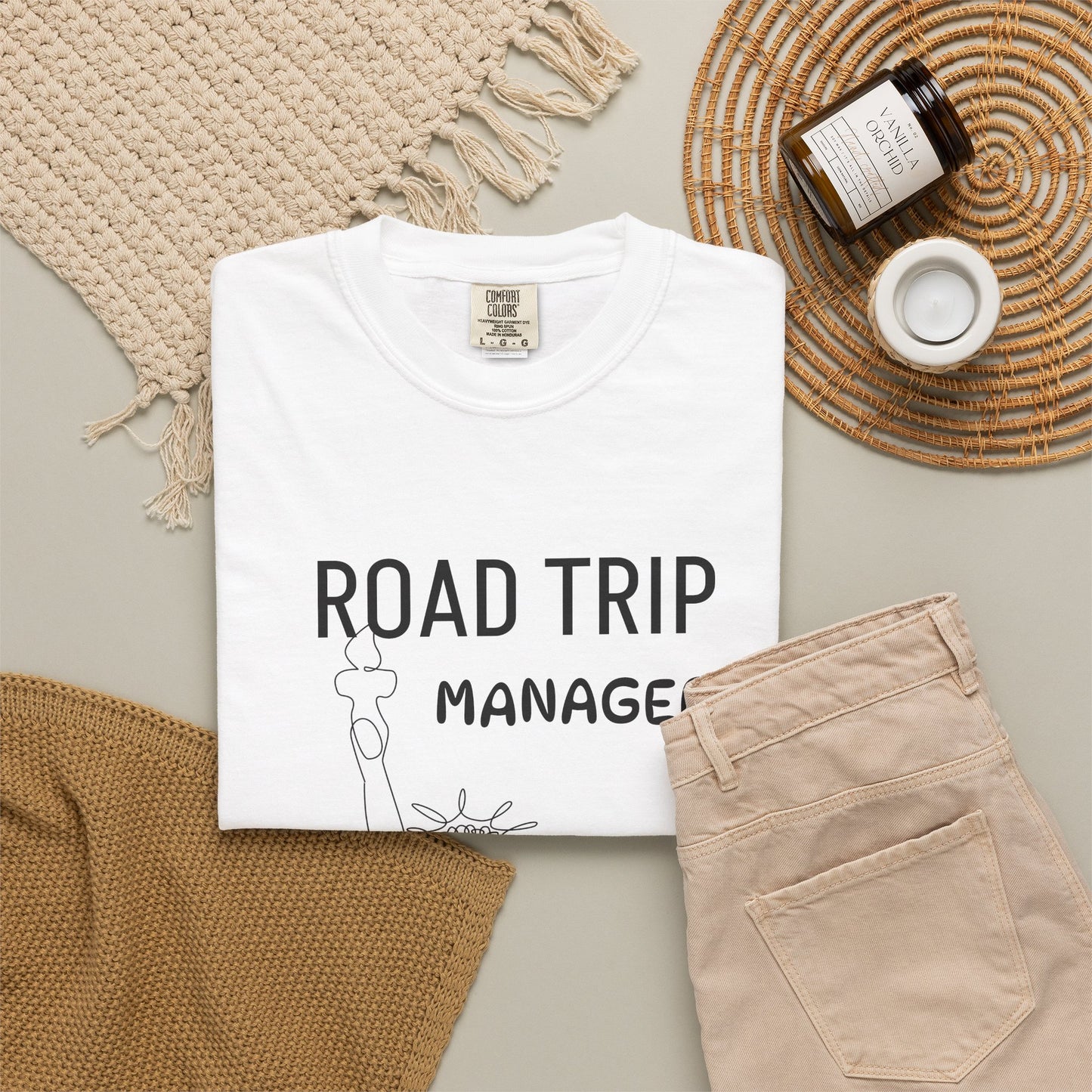 Road Trip Manager T-Shirt — Funny Travel Tee with Retro Line Art