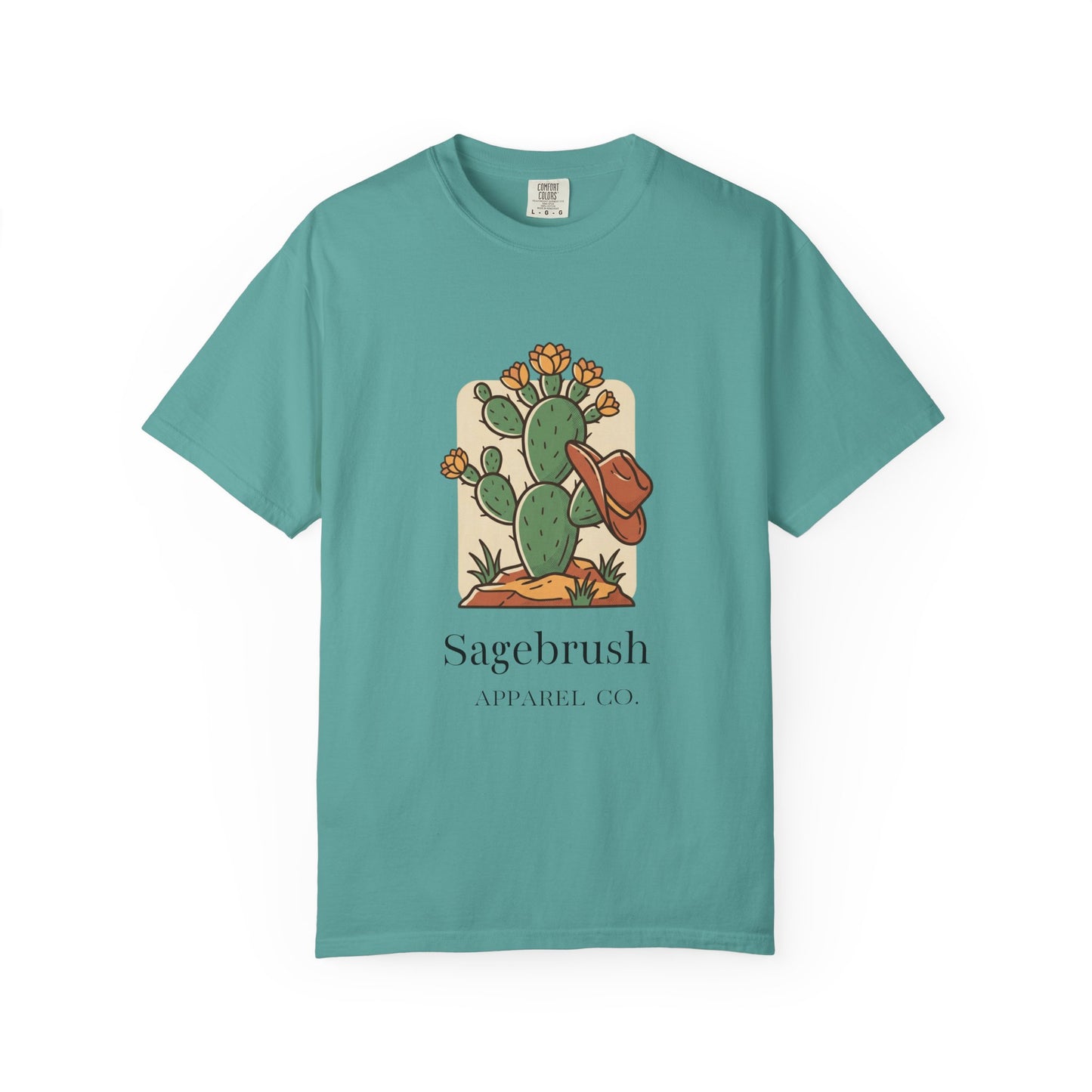 Sagebrush Cactus Graphic T-Shirt — Desert Floral & Cowboy Hat Tee