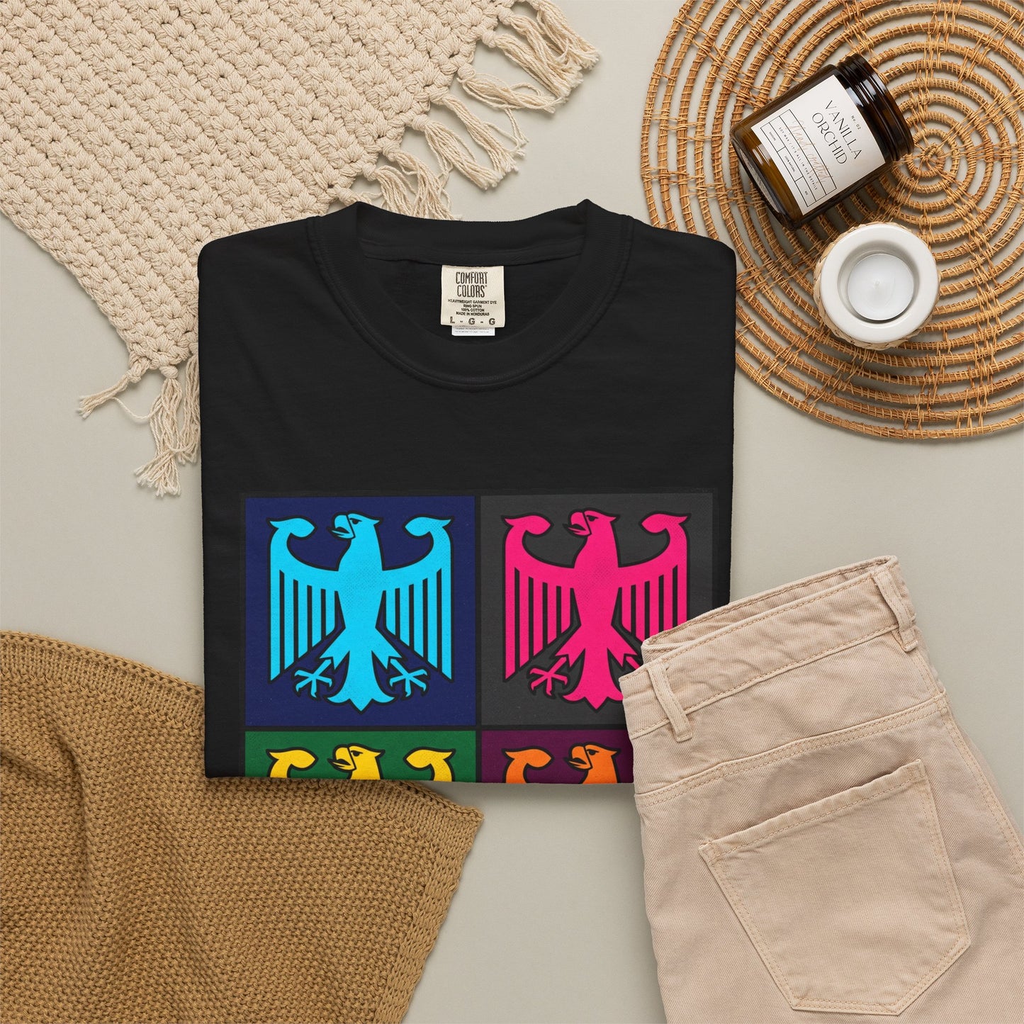 Pop Art Eagle T-Shirt — Colorful Quad Eagle Tee