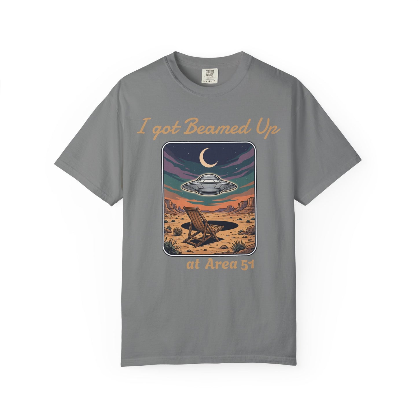 Area 51 UFO T-Shirt — "I Got Beamed Up at Area 51" Vintage Alien Graphic Tee