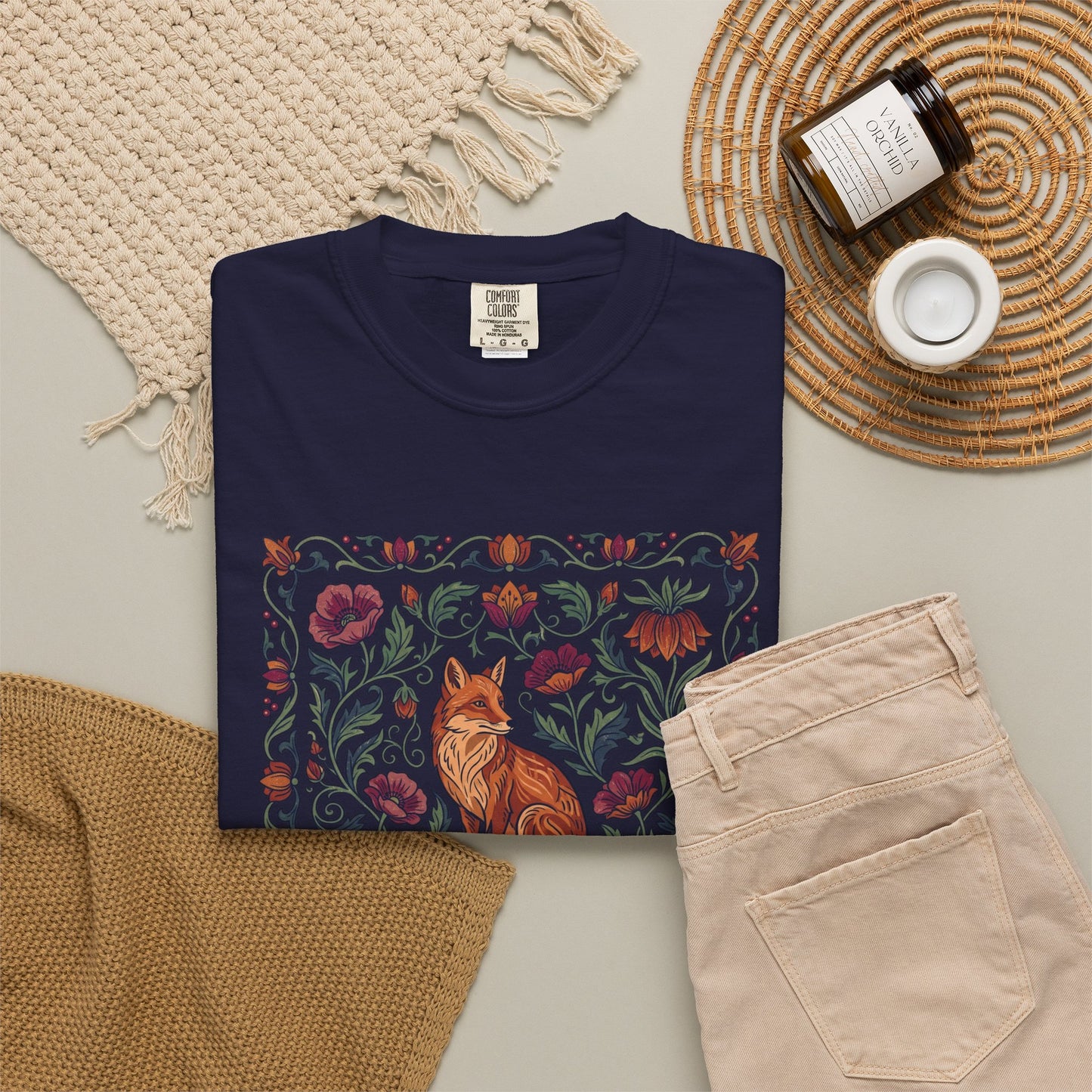 Fox Floral T-Shirt — Vintage Botanical Fox Graphic Tee