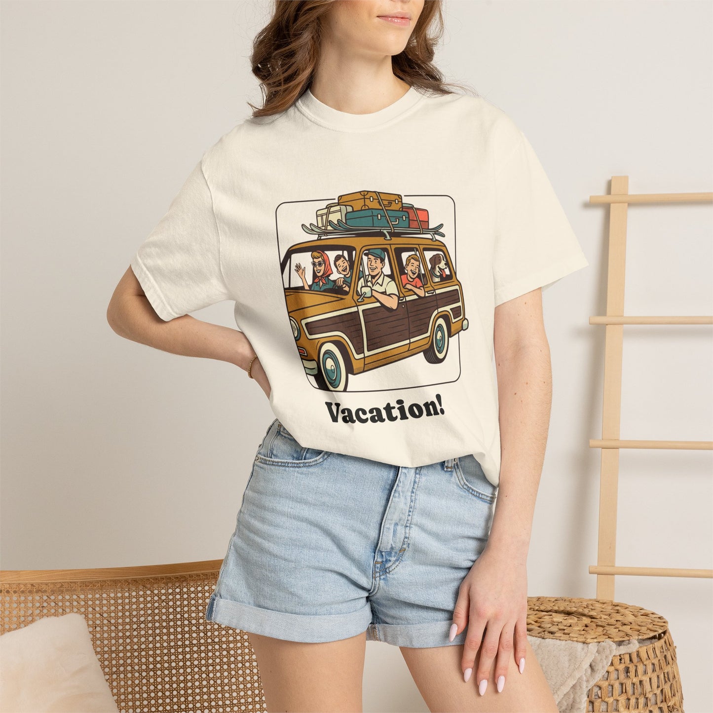 Vacation! Vintage Woodie Road Trip T-Shirt