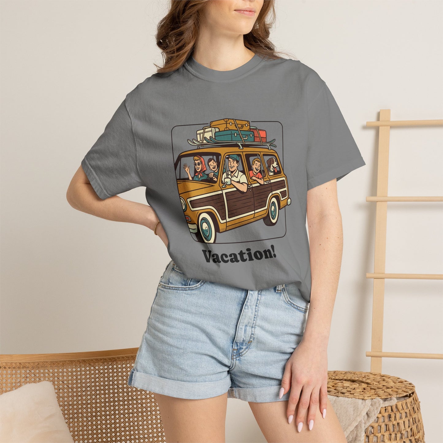 Vacation! Vintage Woodie Road Trip T-Shirt