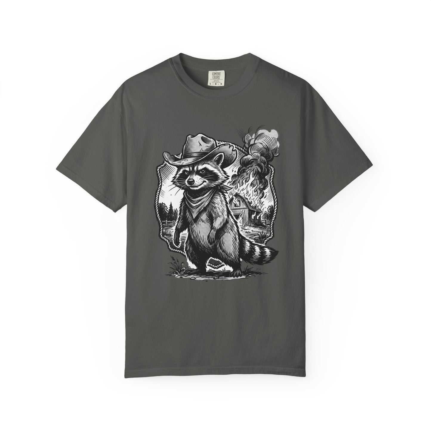 Raccoon Cowboy T‑Shirt — Vintage Western Forest Graphic Tee