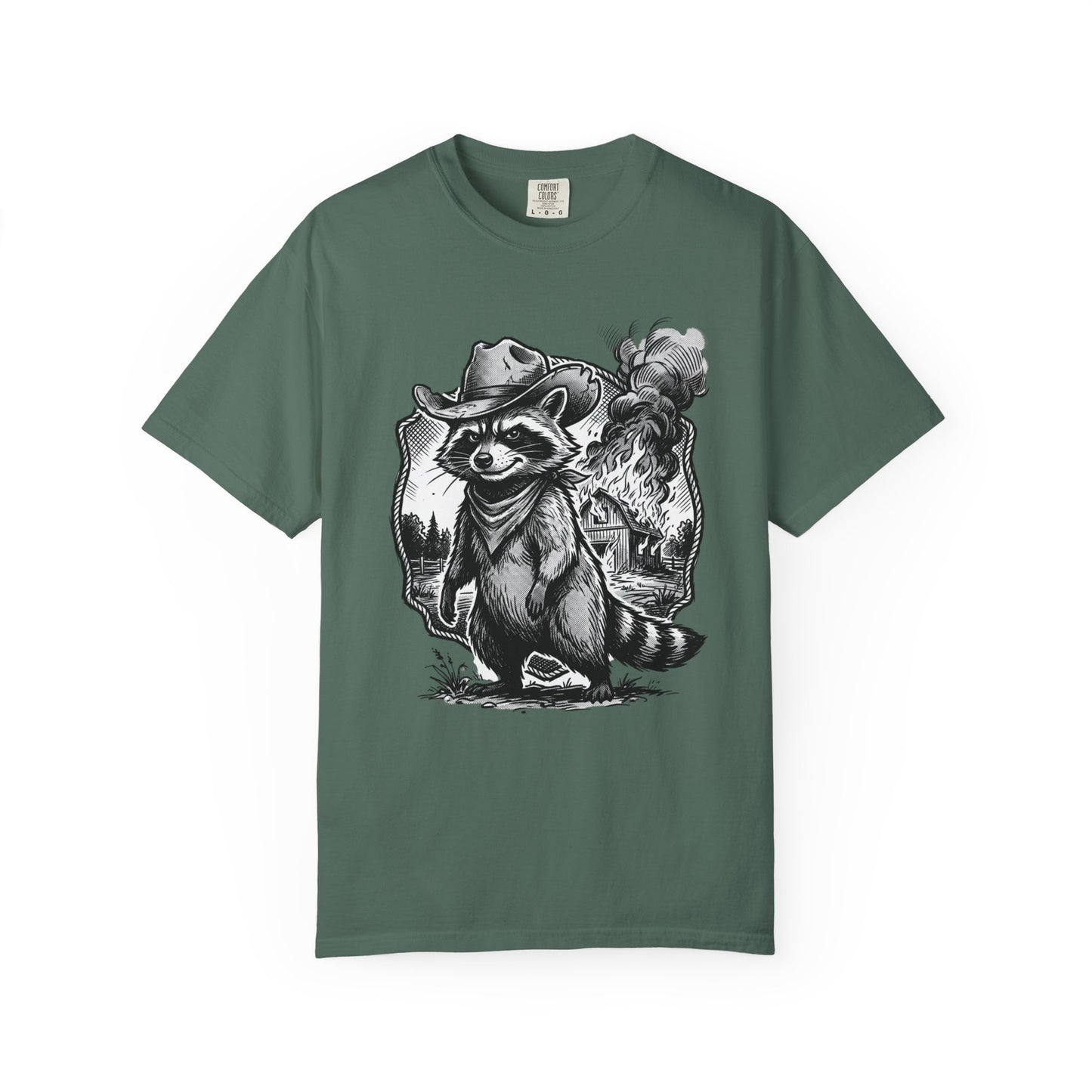 Raccoon Cowboy T‑Shirt — Vintage Western Forest Graphic Tee