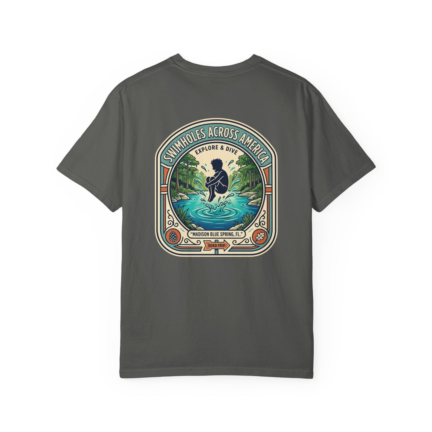 Explore & Dive T-Shirt — 'Swimmules Across America' Retro Swim Graphic Tee