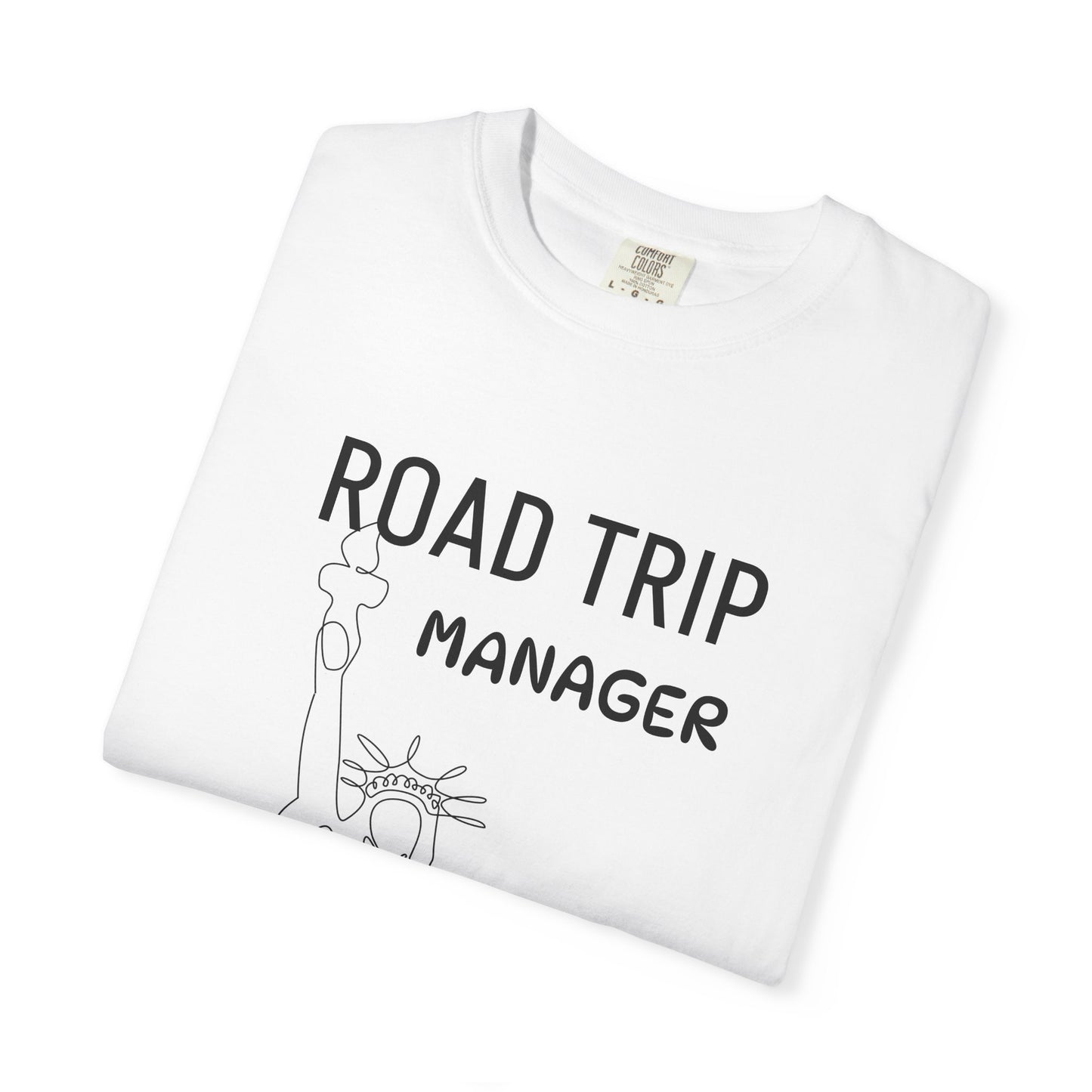 Road Trip Manager T-Shirt — Funny Travel Tee with Retro Line Art