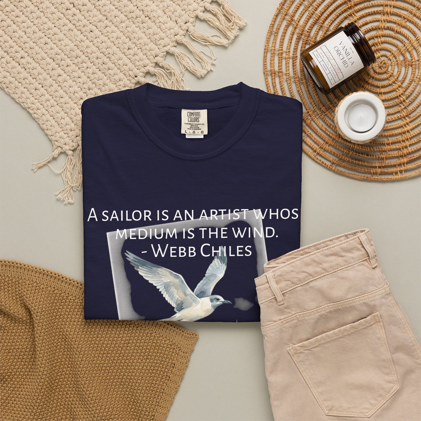 Sailor Quote T-Shirt — "A Sailor Is An Artist" Seagull Graphic Tee