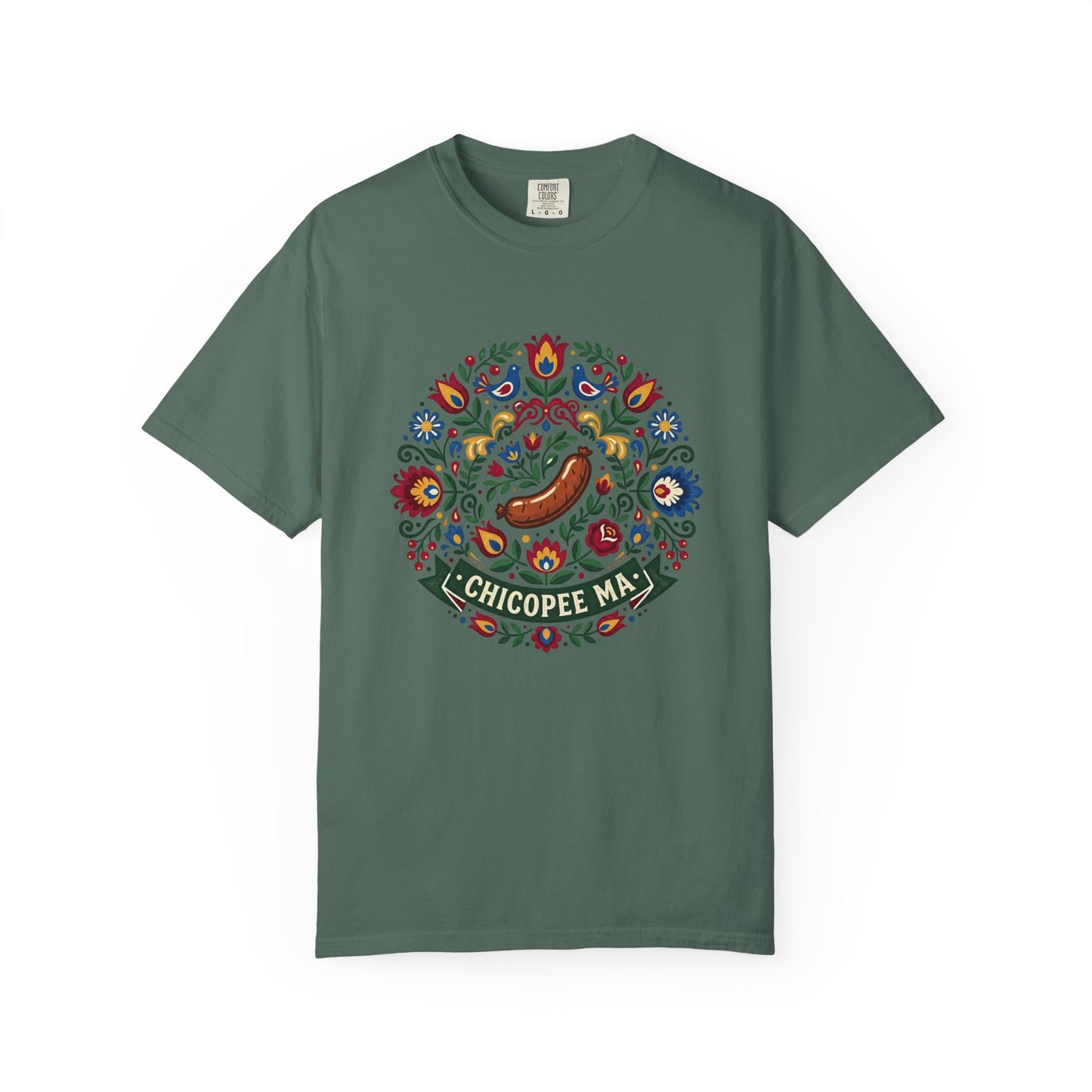 Small Town USA Chicopee MA Folk Art Polish Sausage T-Shirt