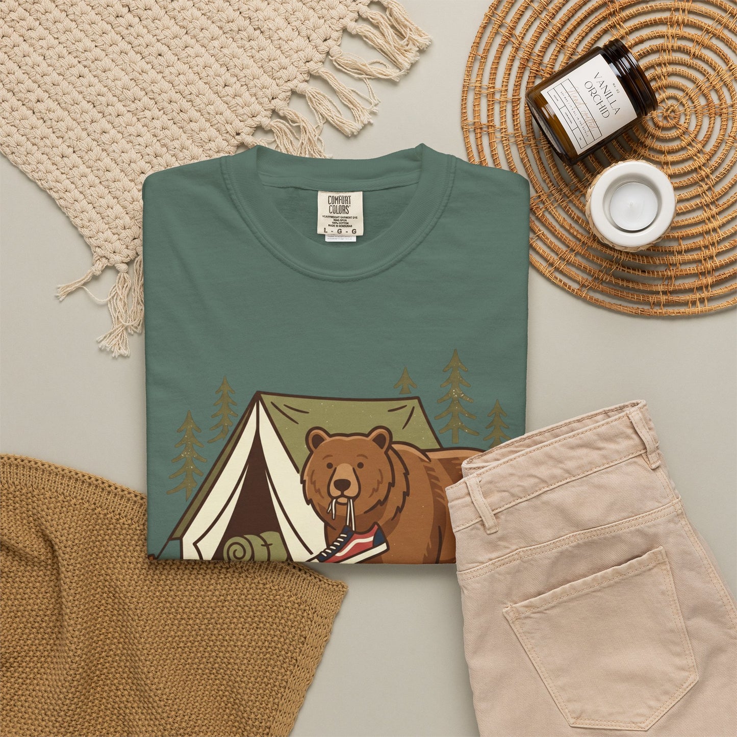 Camping Bear T-Shirt – Cute Bear with Tent Camping Graphic Tee