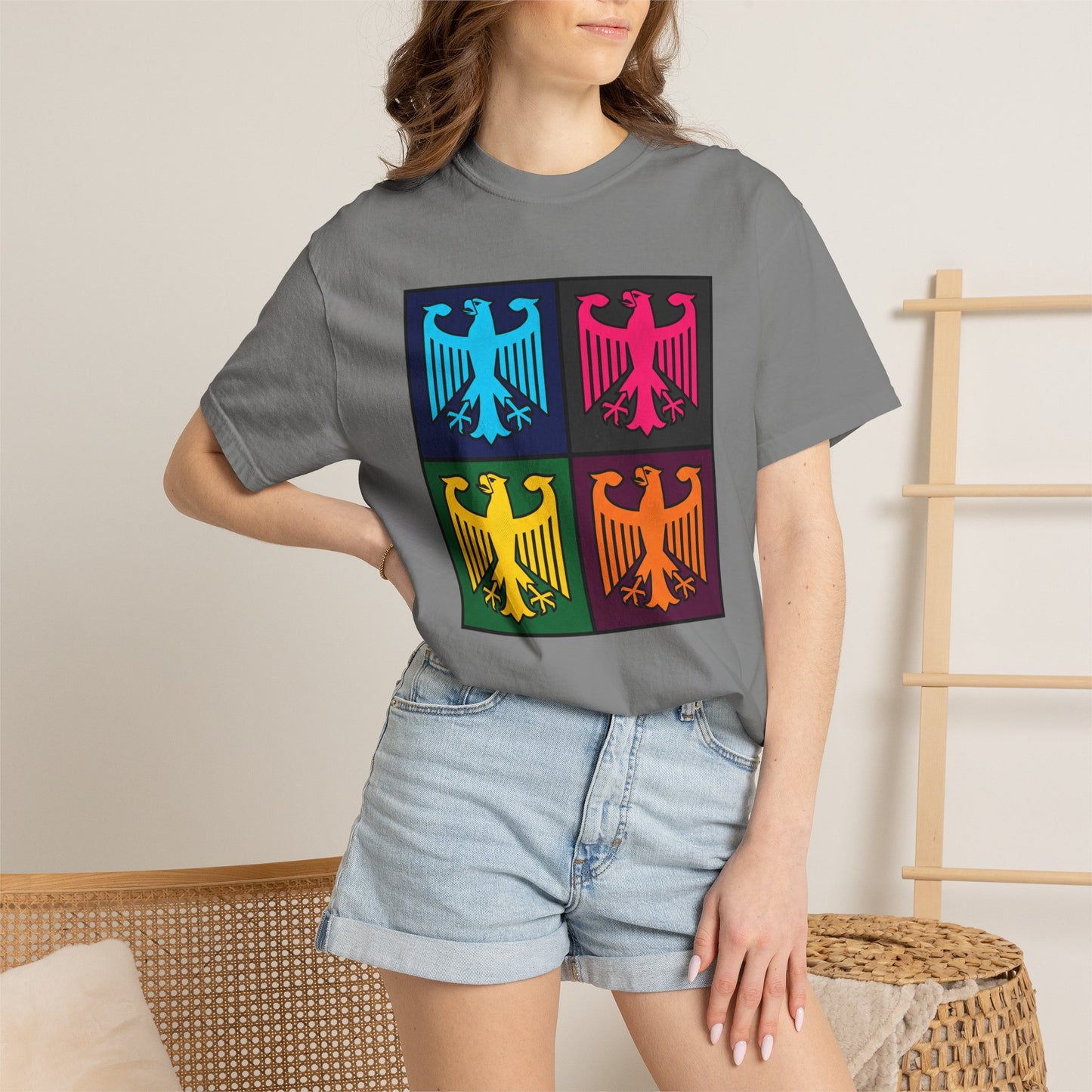 Pop Art Eagle T-Shirt — Colorful Quad Eagle Tee