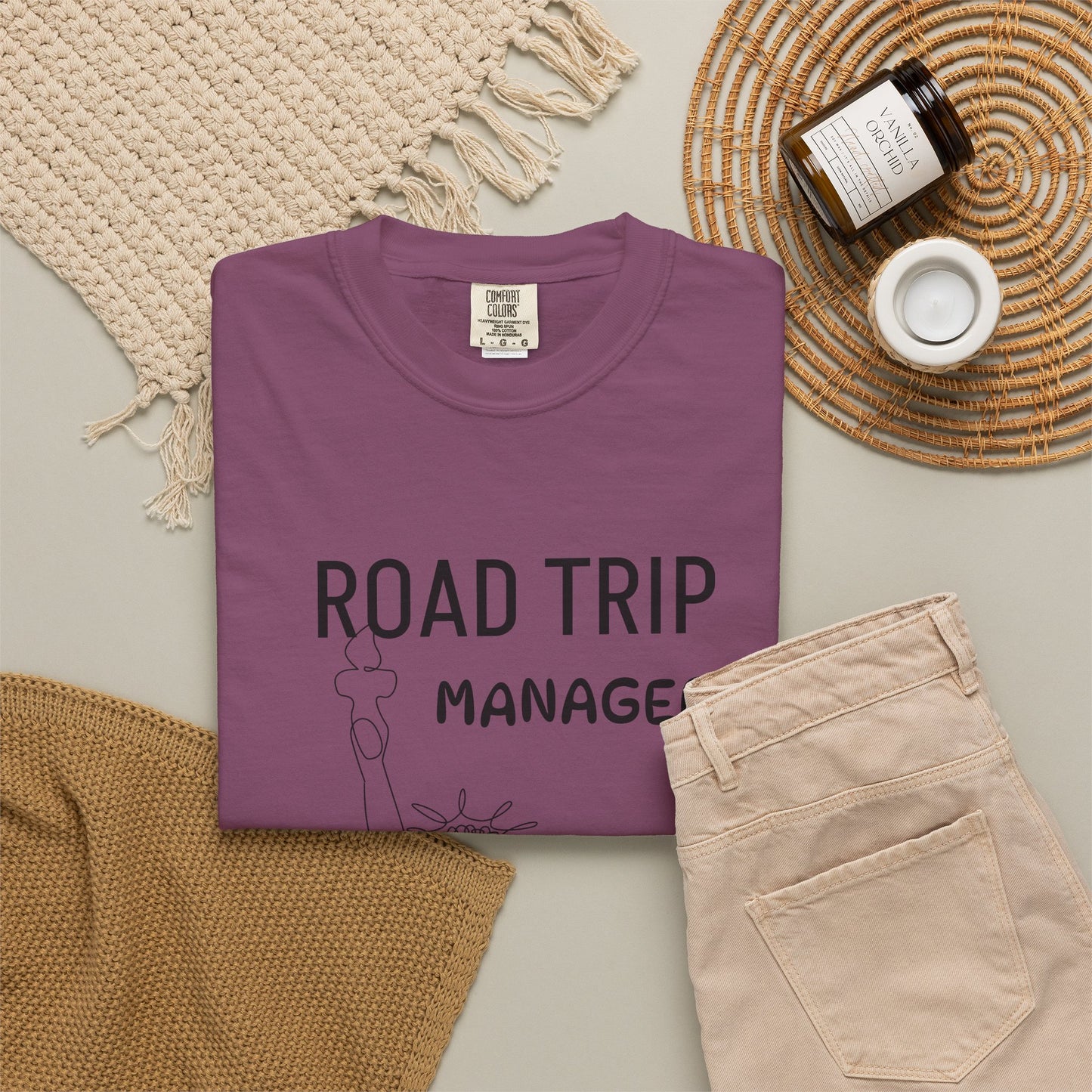 Road Trip Manager T-Shirt — Funny Travel Tee with Retro Line Art