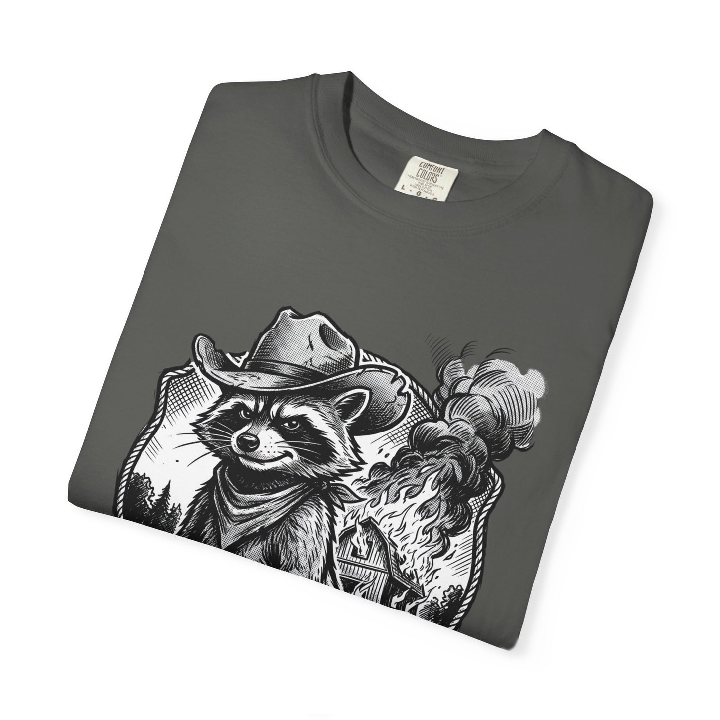 Raccoon Cowboy T‑Shirt — Vintage Western Forest Graphic Tee