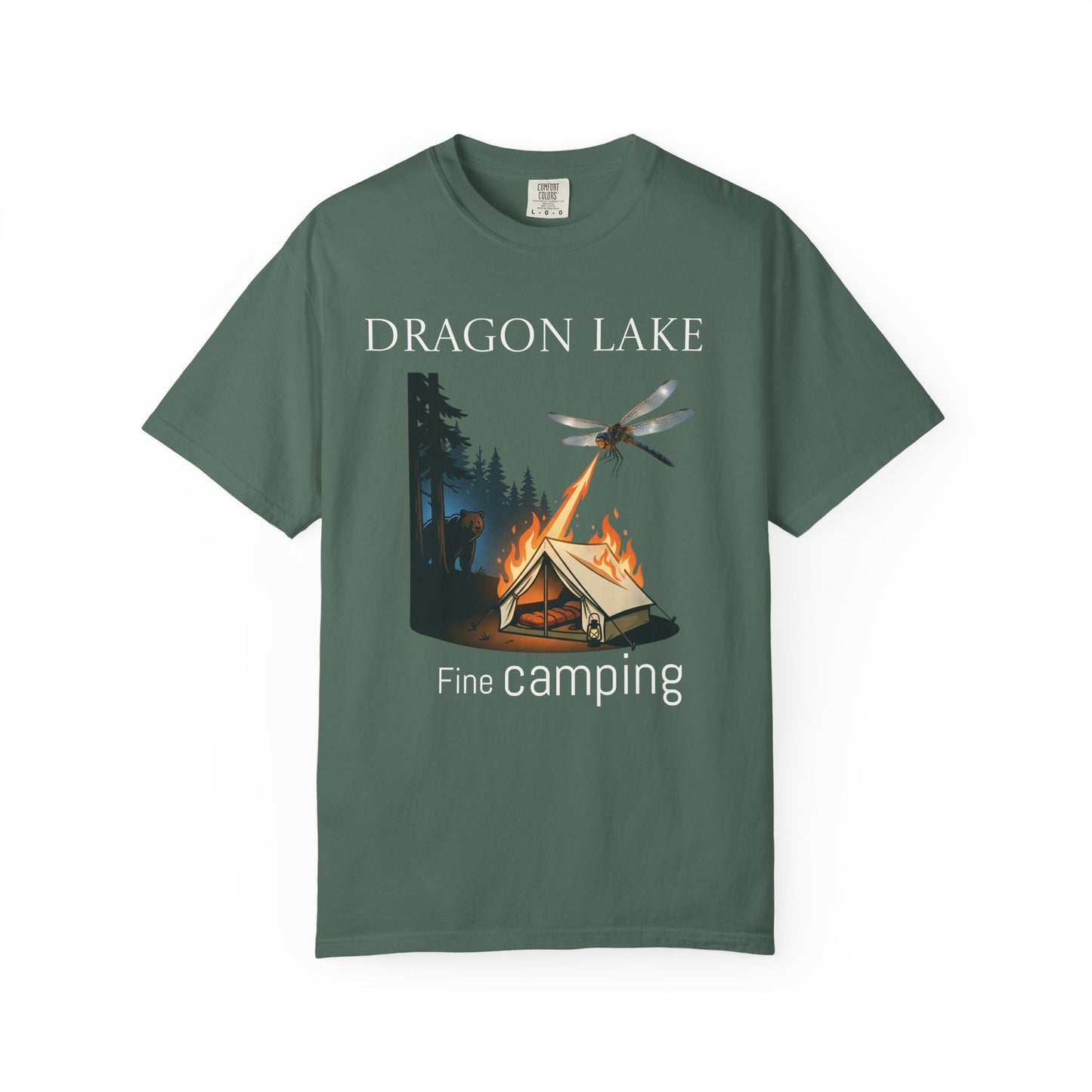 T-Shirt — 'Dragon Lake Fine Camping' Vintage Campfire Graphic Tee