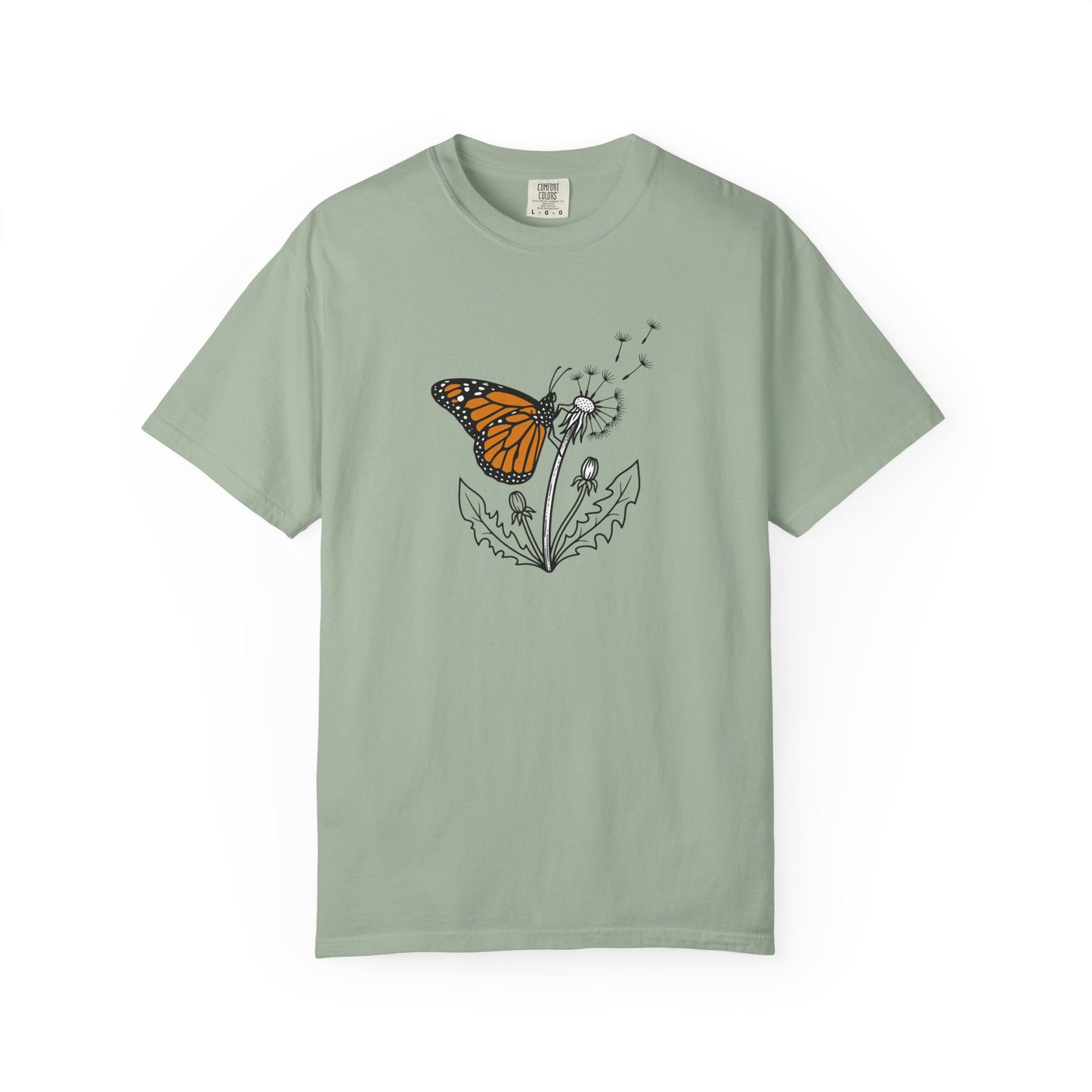 Butterfly & Dandelion T-Shirt — Monarch Nature Graphic Tee