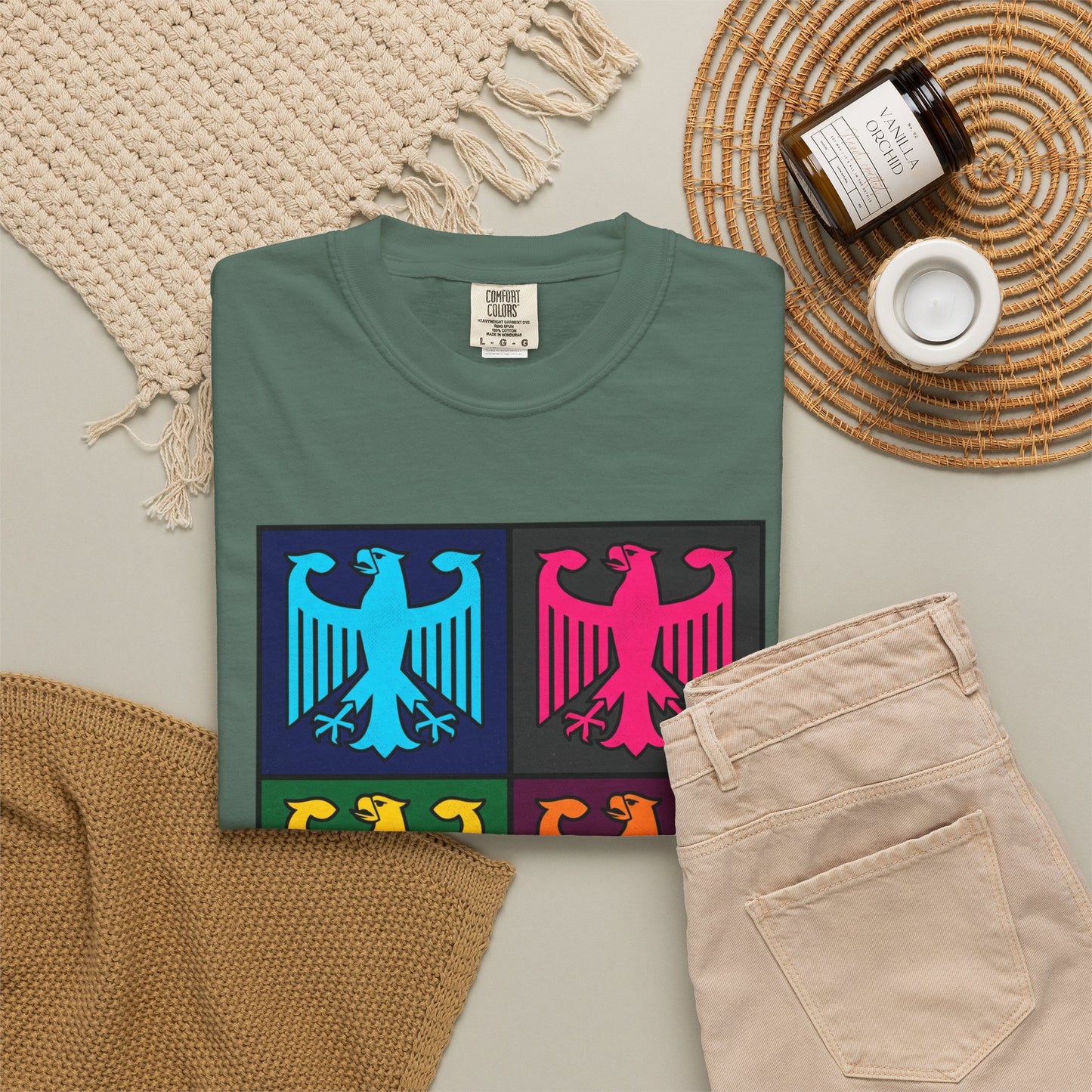 Pop Art Eagle T-Shirt — Colorful Quad Eagle Tee