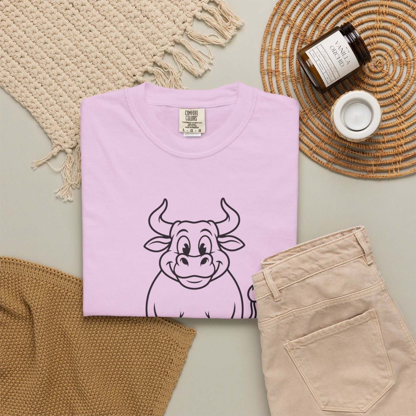 Sitting Bull Cute Cartoon Bull T‑Shirt — Playful Farm Animal Graphic Tee