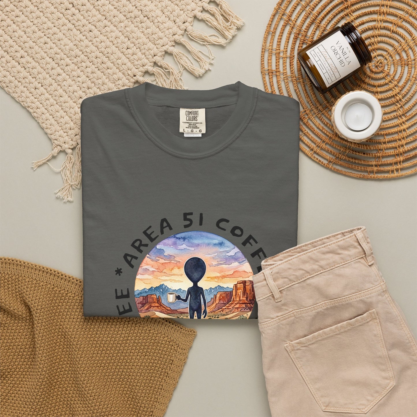 Area 51 Coffee Alien Graphic T-Shirt