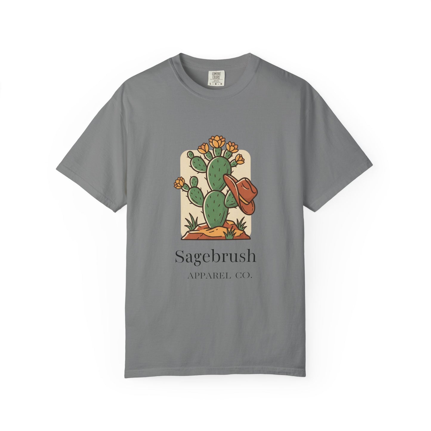 Sagebrush Cactus Graphic T-Shirt — Desert Floral & Cowboy Hat Tee
