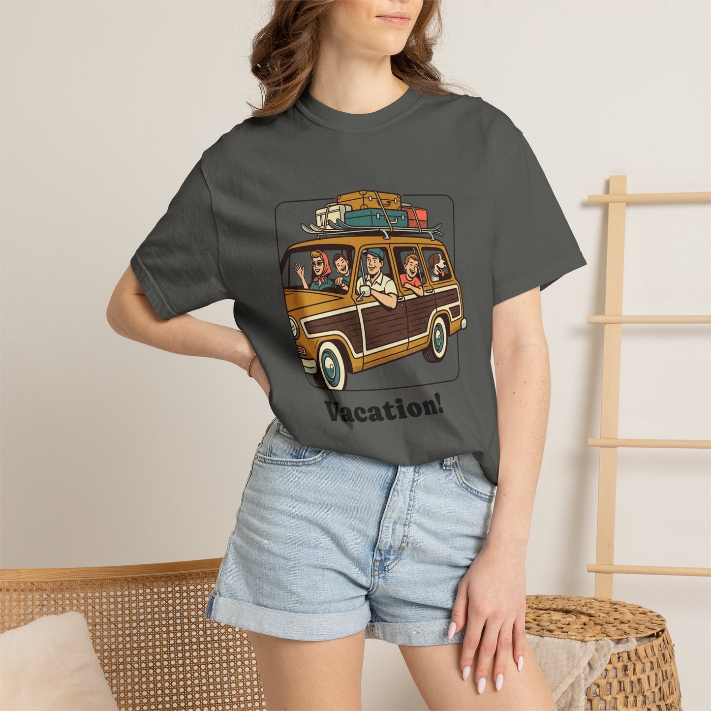 Vacation! Vintage Woodie Road Trip T-Shirt