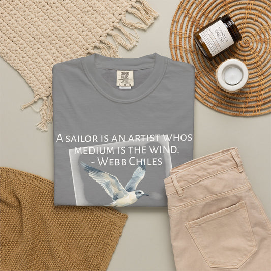 Sailor Quote T-Shirt — "A Sailor Is An Artist" Seagull Graphic Tee