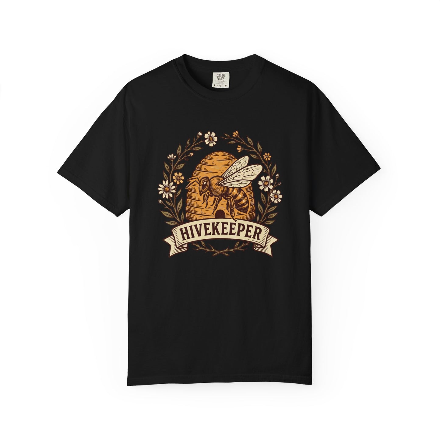 Beekeeper Graphic T-Shirt – 'Hivekeeper' Vintage Bee & Beehive Design