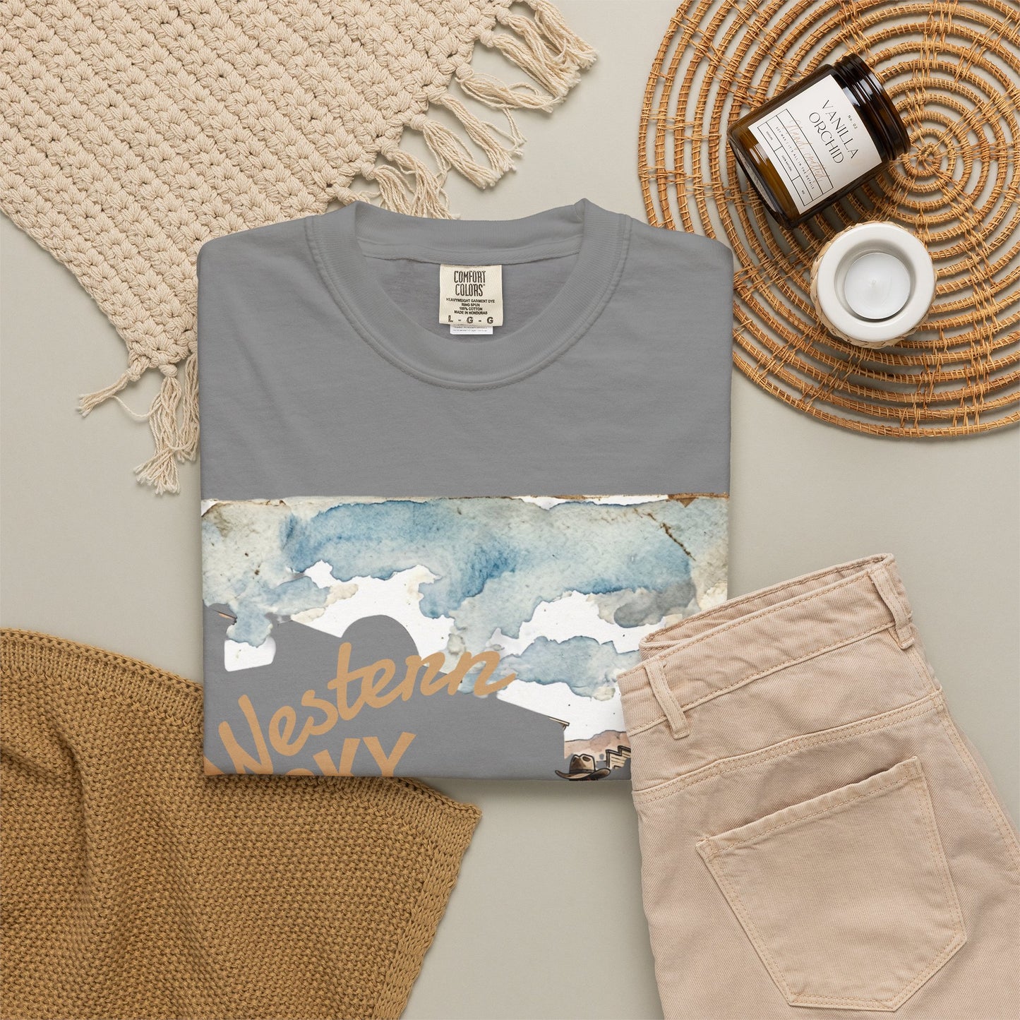 Western Sky Coffee T-Shirt — Vintage Cowboy Coffee Graphic Tee