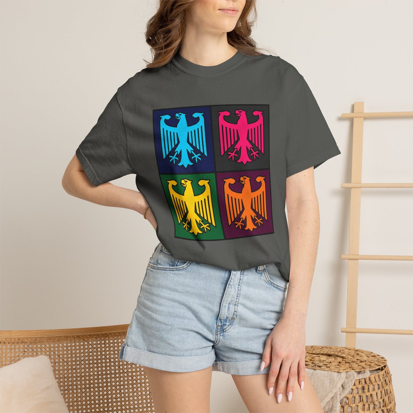 Pop Art Eagle T-Shirt — Colorful Quad Eagle Tee