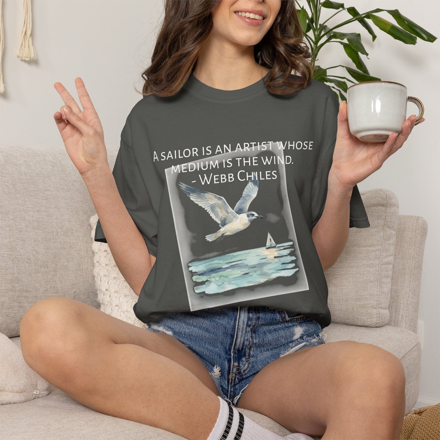 Sailor Quote T-Shirt — "A Sailor Is An Artist" Seagull Graphic Tee