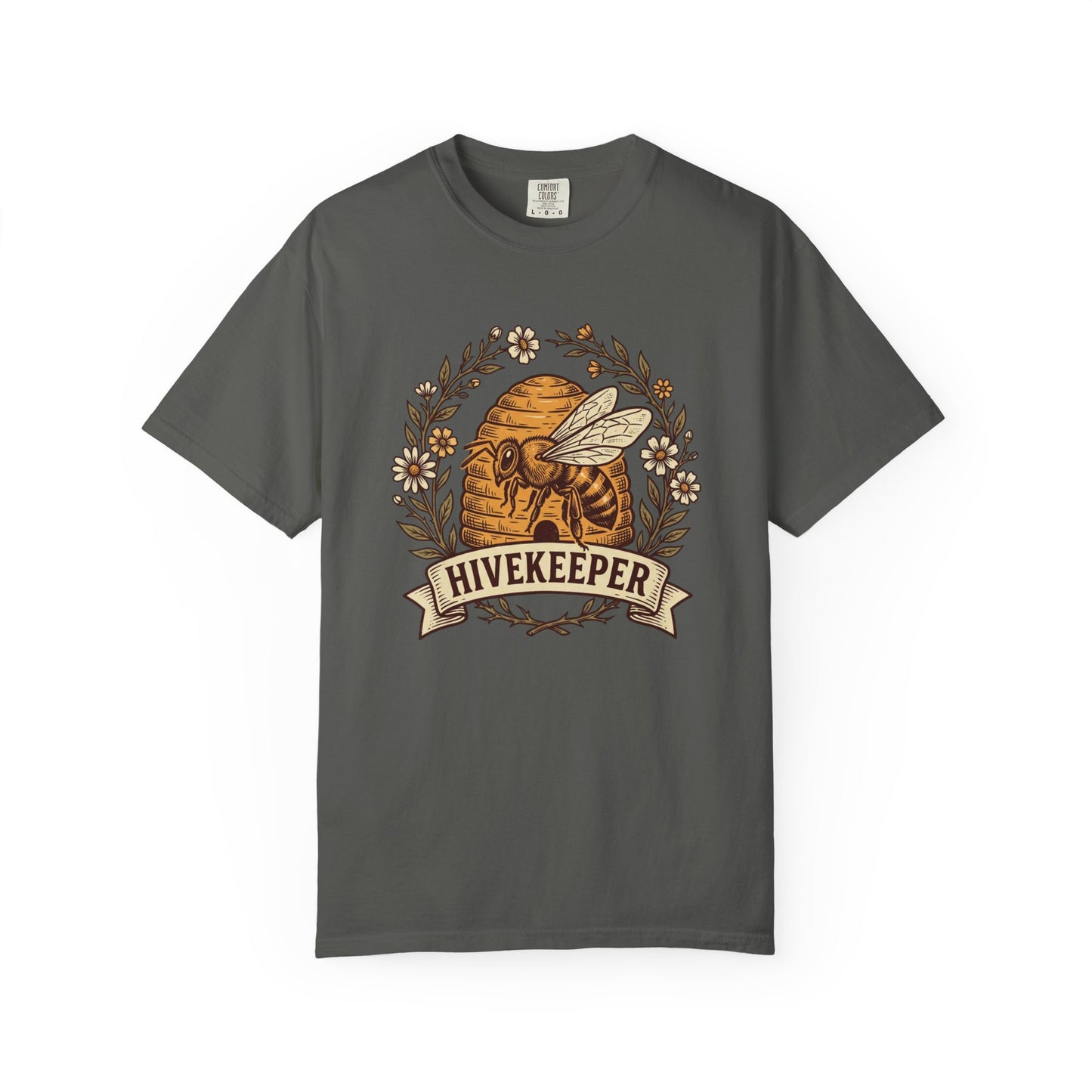 Beekeeper Graphic T-Shirt – 'Hivekeeper' Vintage Bee & Beehive Design