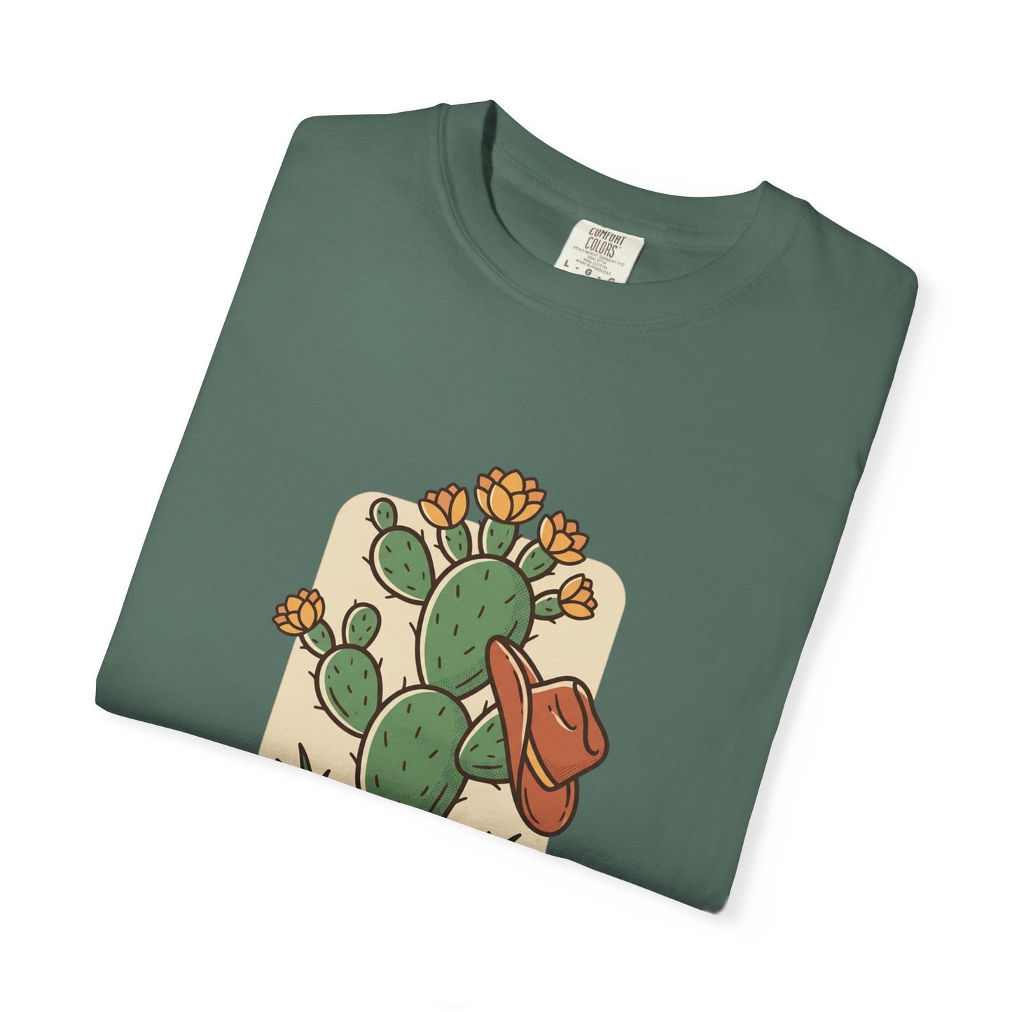 Sagebrush Cactus Graphic T-Shirt — Desert Floral & Cowboy Hat Tee