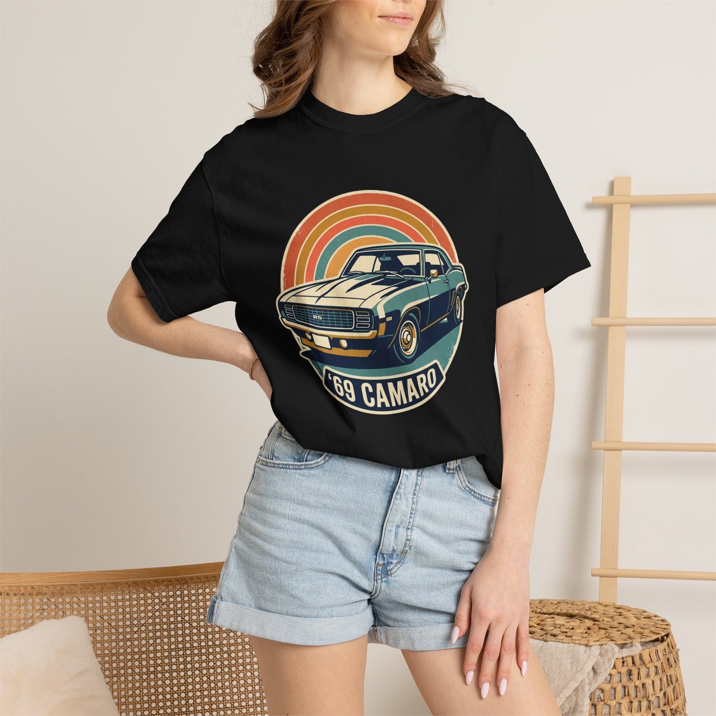 '69 Camaro Retro Muscle Car T-Shirt — Vintage Sunset Classic Car Tee