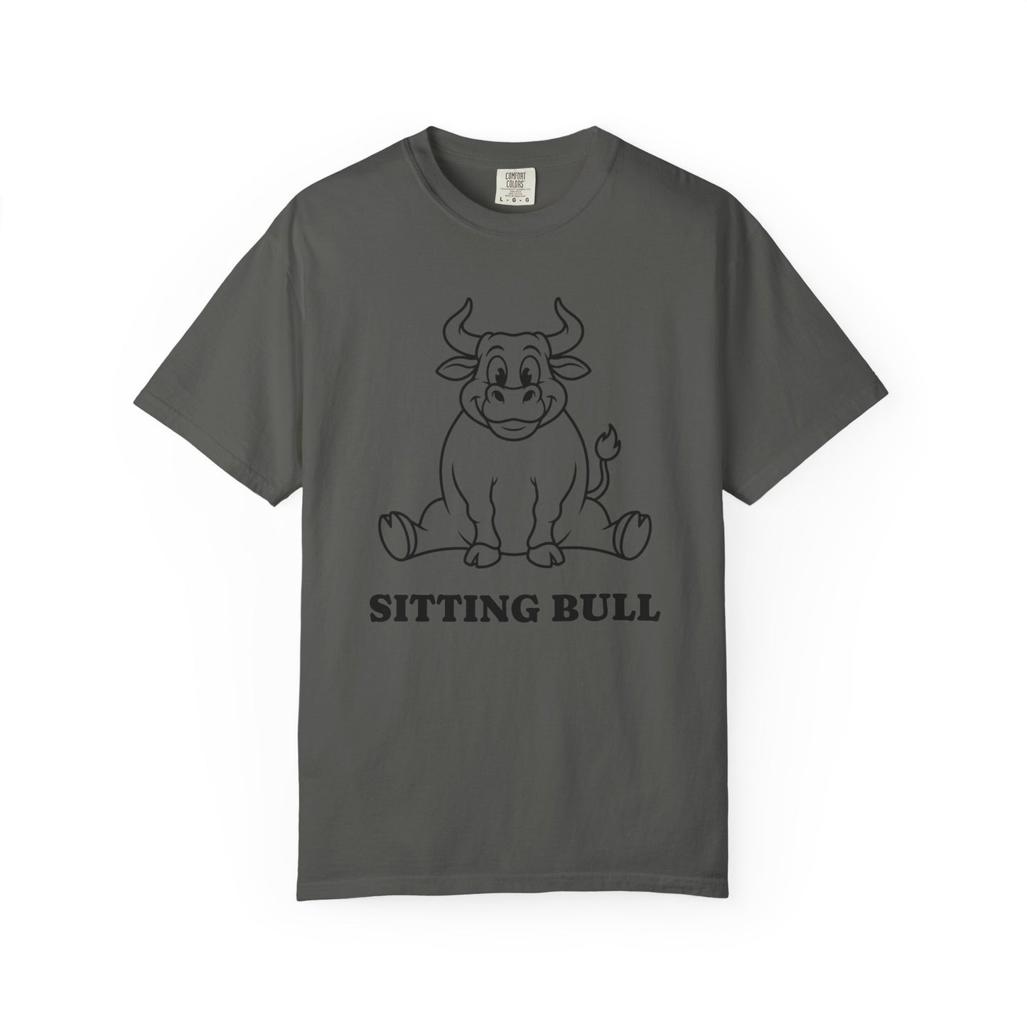 Sitting Bull Cute Cartoon Bull T‑Shirt — Playful Farm Animal Graphic Tee