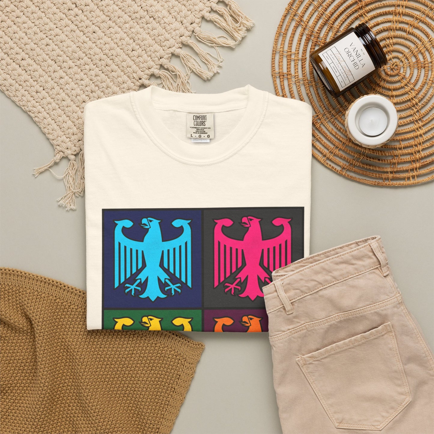 Pop Art Eagle T-Shirt — Colorful Quad Eagle Tee