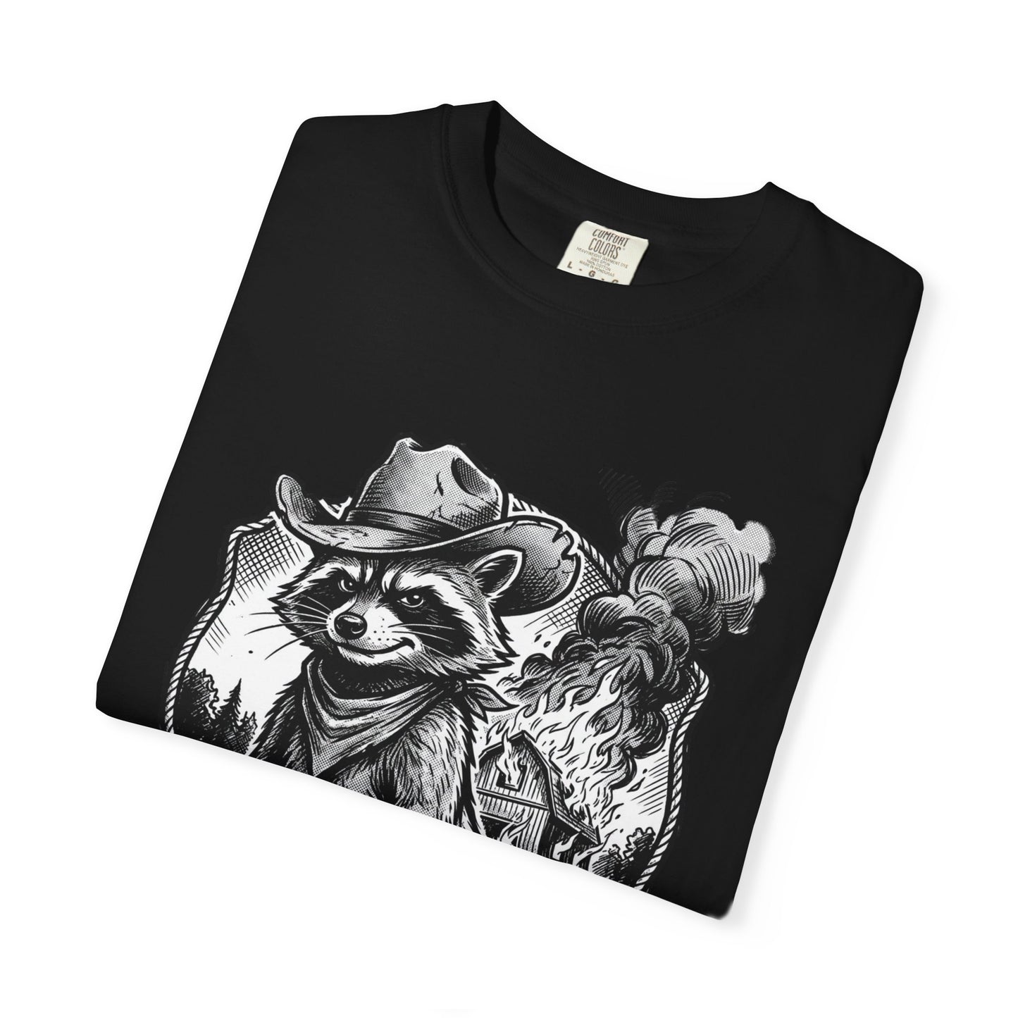 Raccoon Cowboy T‑Shirt — Vintage Western Forest Graphic Tee
