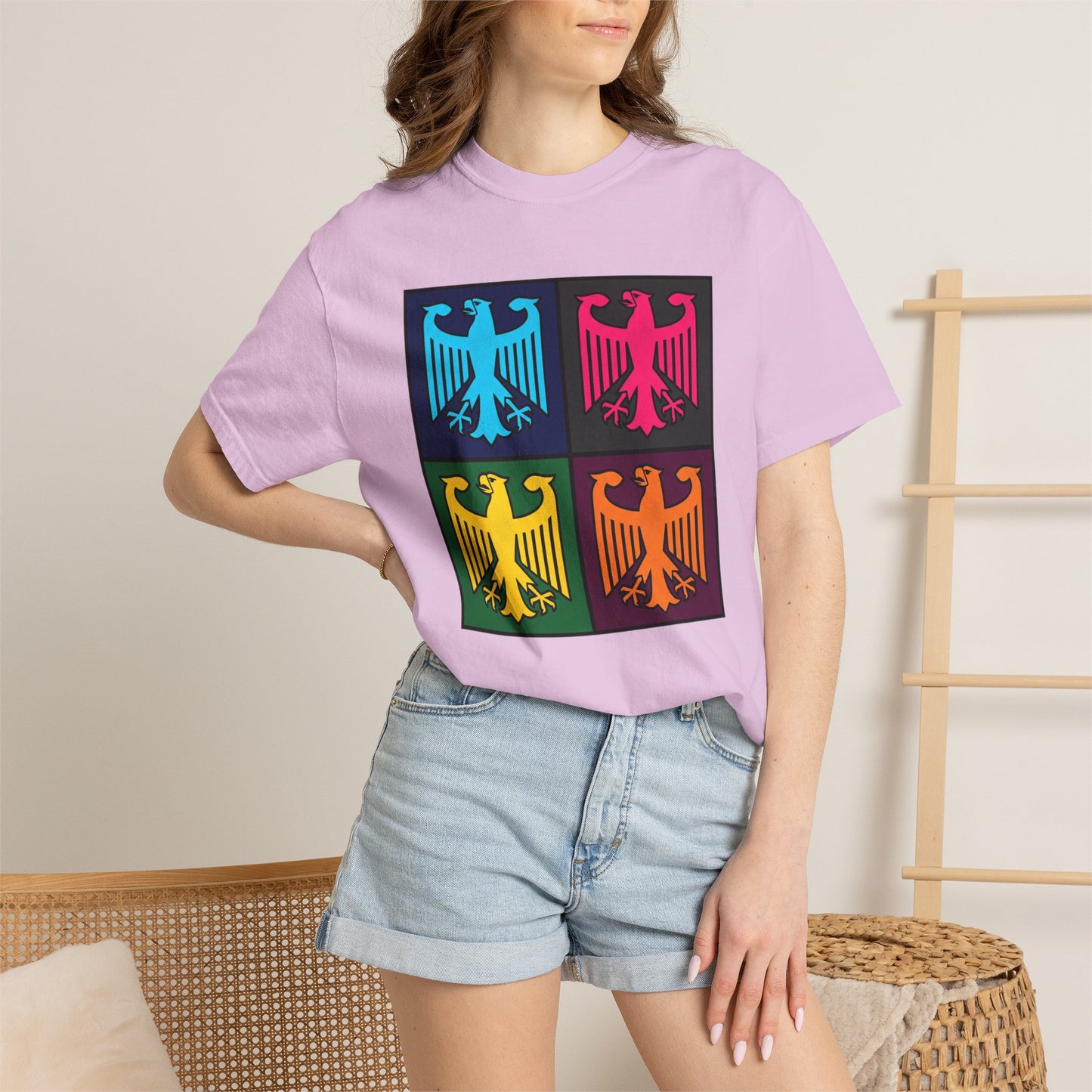 Pop Art Eagle T-Shirt — Colorful Quad Eagle Tee