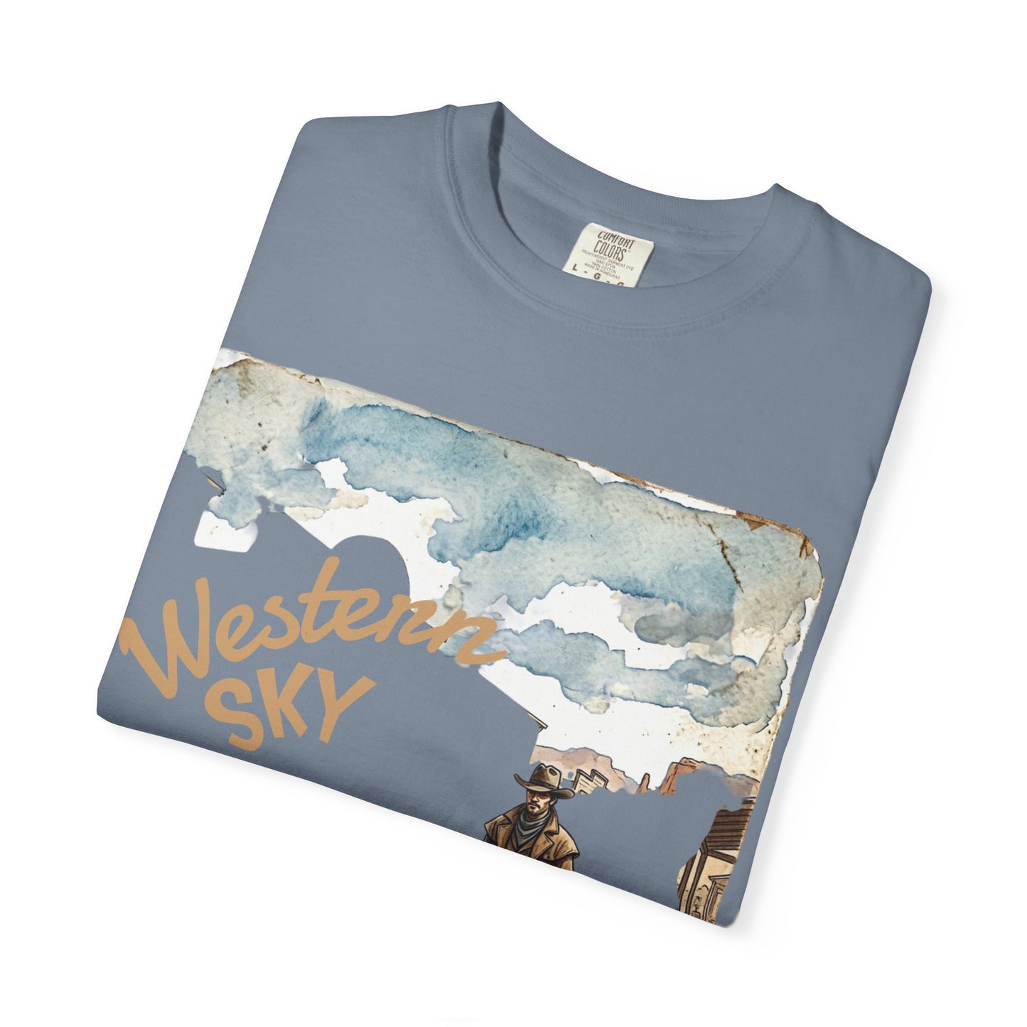Western Sky Coffee T-Shirt — Vintage Cowboy Coffee Graphic Tee