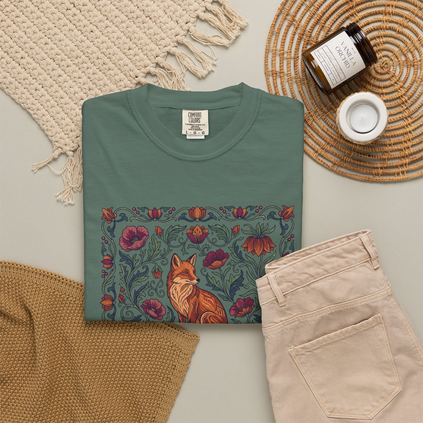 Fox Floral T-Shirt — Vintage Botanical Fox Graphic Tee