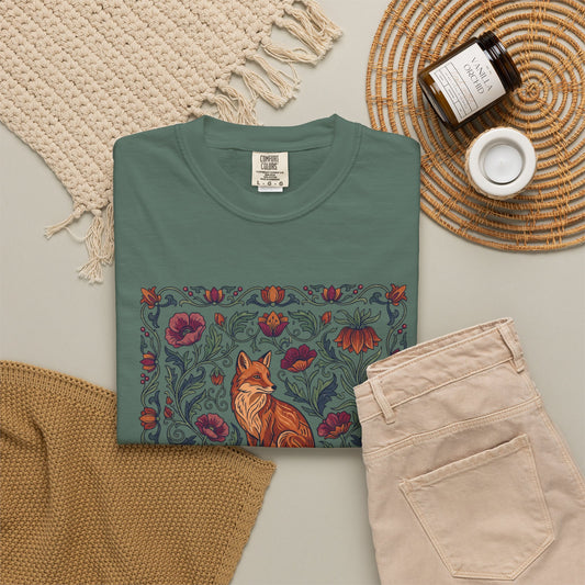 Fox Floral T-Shirt — Vintage Botanical Fox Graphic Tee