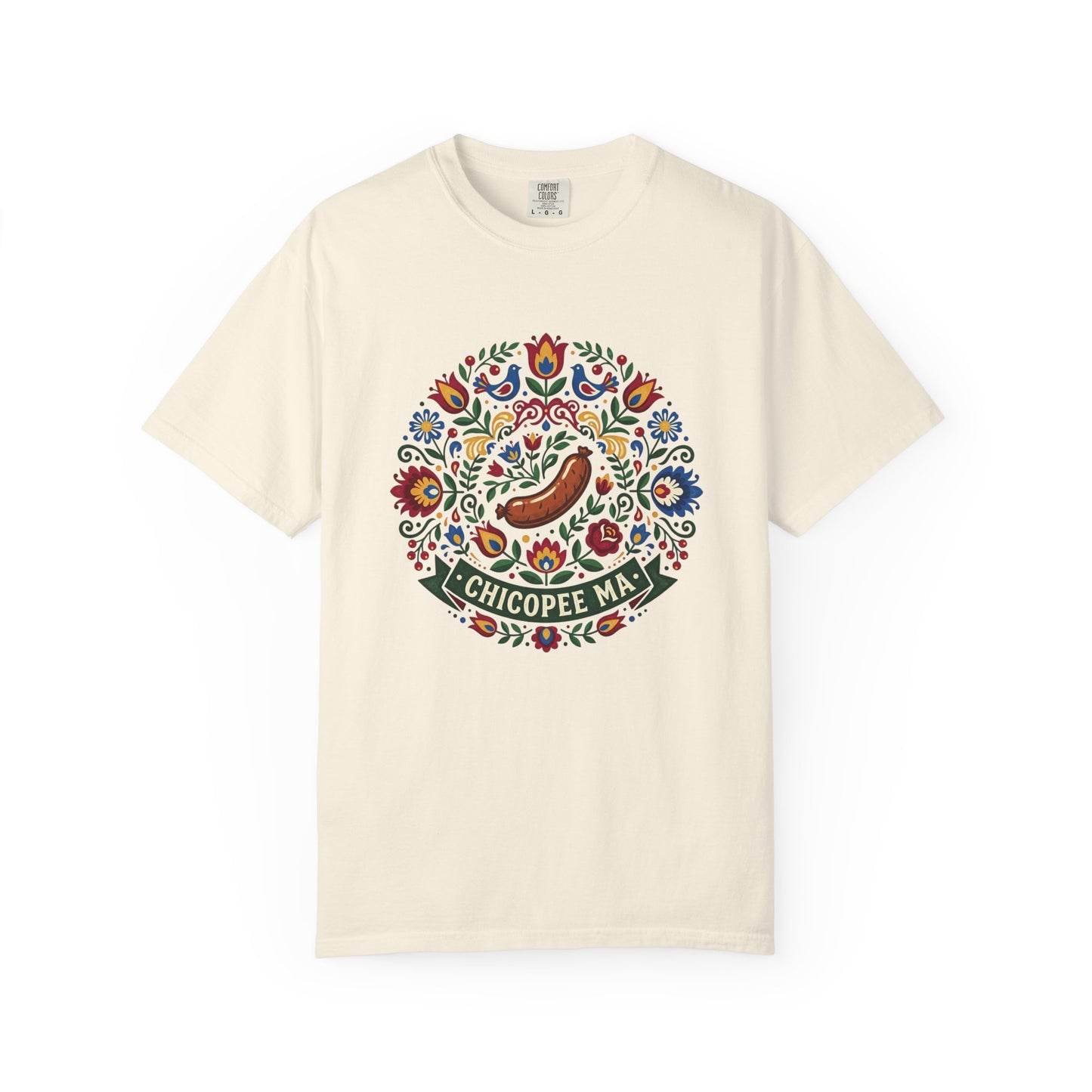 Small Town USA Chicopee MA Folk Art Polish Sausage T-Shirt