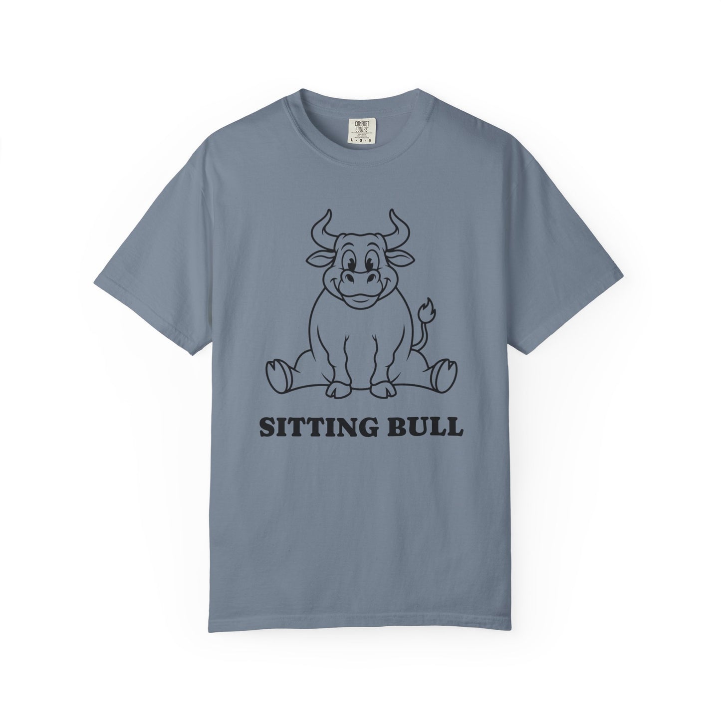 Sitting Bull Cute Cartoon Bull T‑Shirt — Playful Farm Animal Graphic Tee