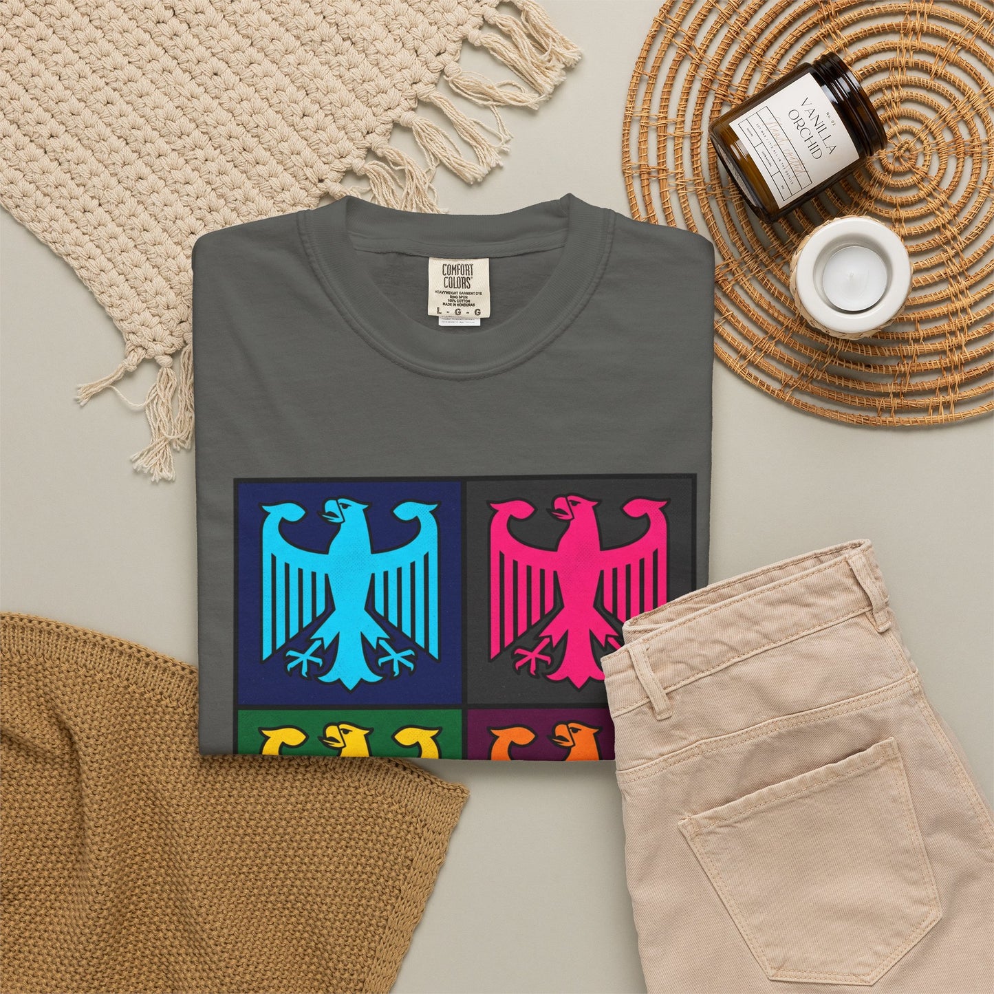 Pop Art Eagle T-Shirt — Colorful Quad Eagle Tee