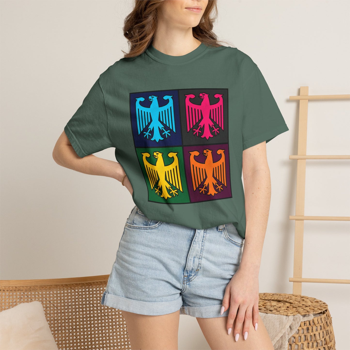 Pop Art Eagle T-Shirt — Colorful Quad Eagle Tee